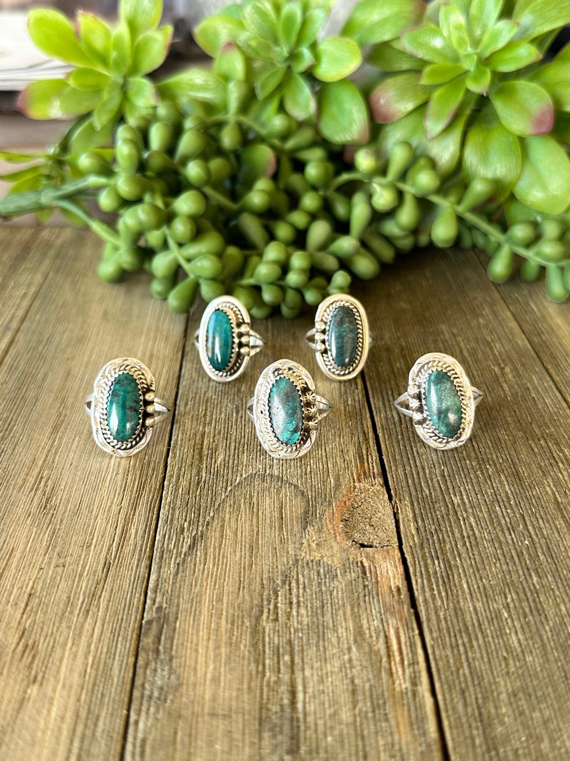 Navajo Made Thunder Mountain Turquoise & Sterling Silver Ring