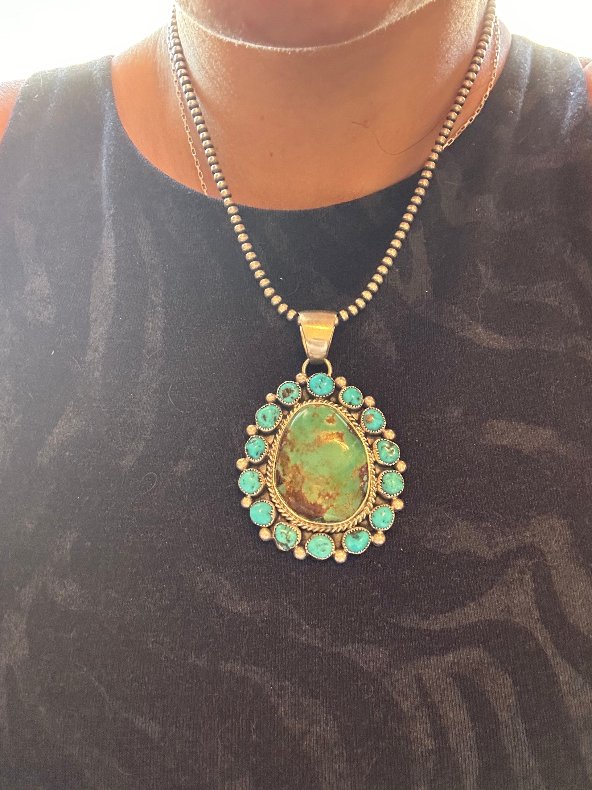 Virginia Sandoval Multi Stone & Sterling Silver Cluster Pendant