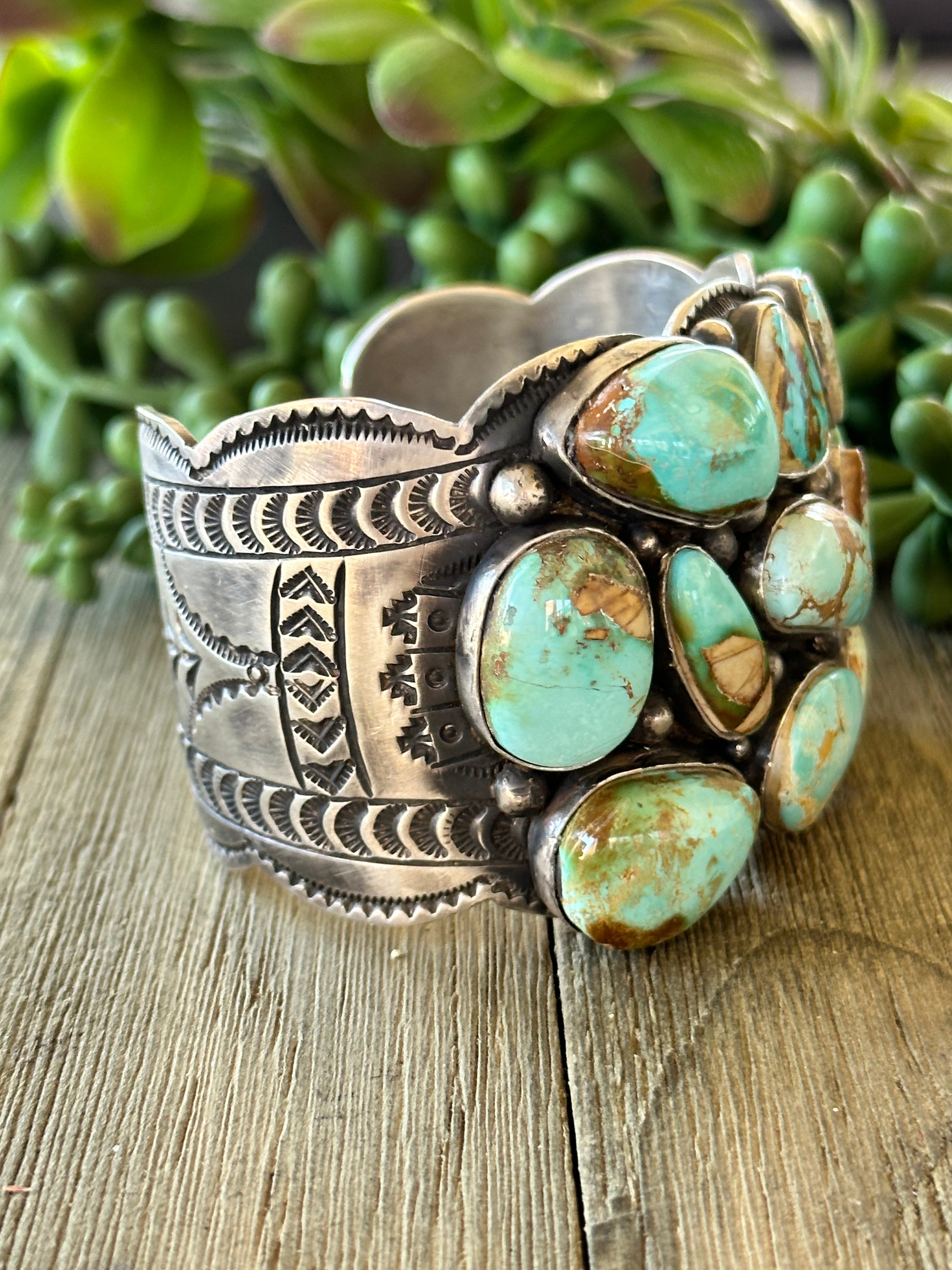 Leroy James Natural Royston Turquoise & Sterling Silver Cuff Bracelet