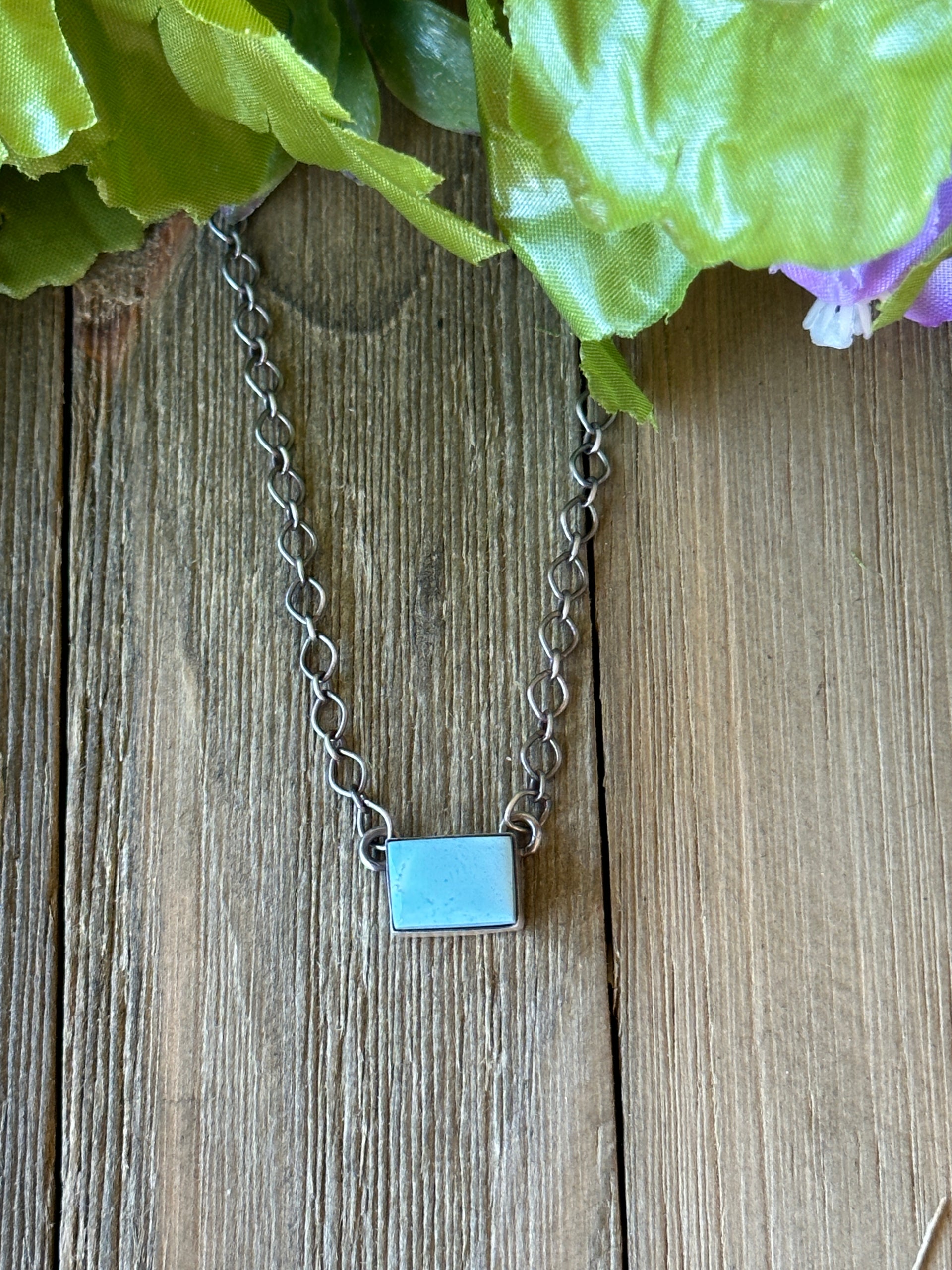 Navajo Made Golden Hills Turquoise & Sterling Silver Necklace