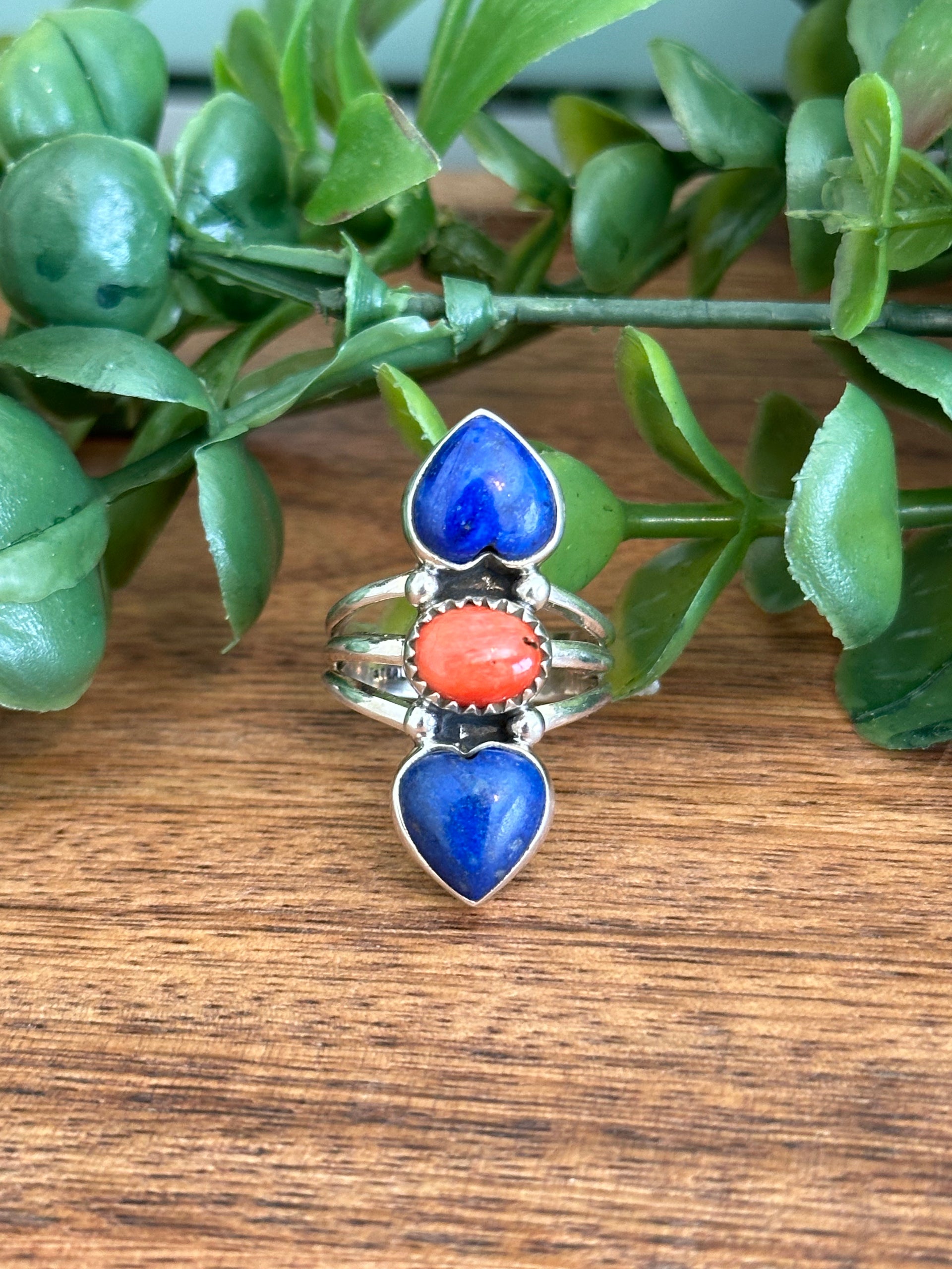Navajo Made Multi Stone & Sterling Silver Ring Size 7.25