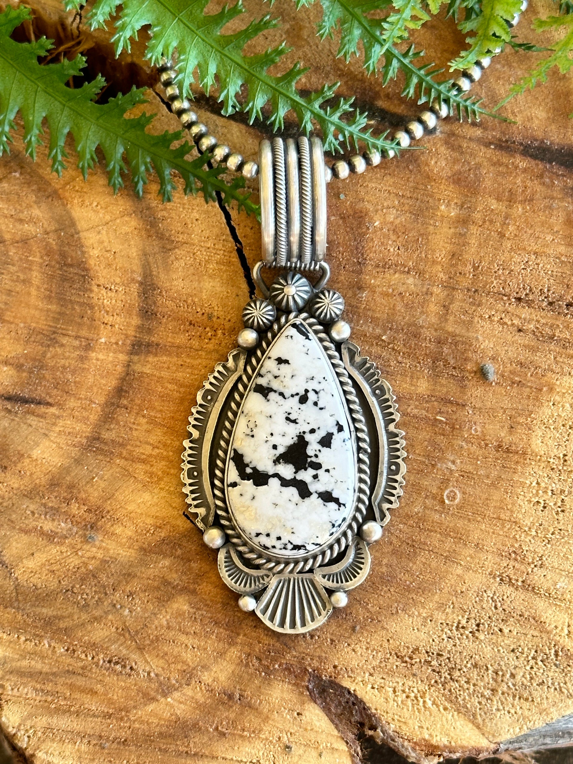 Mike Calladito White Buffalo & Sterling Silver Pendant