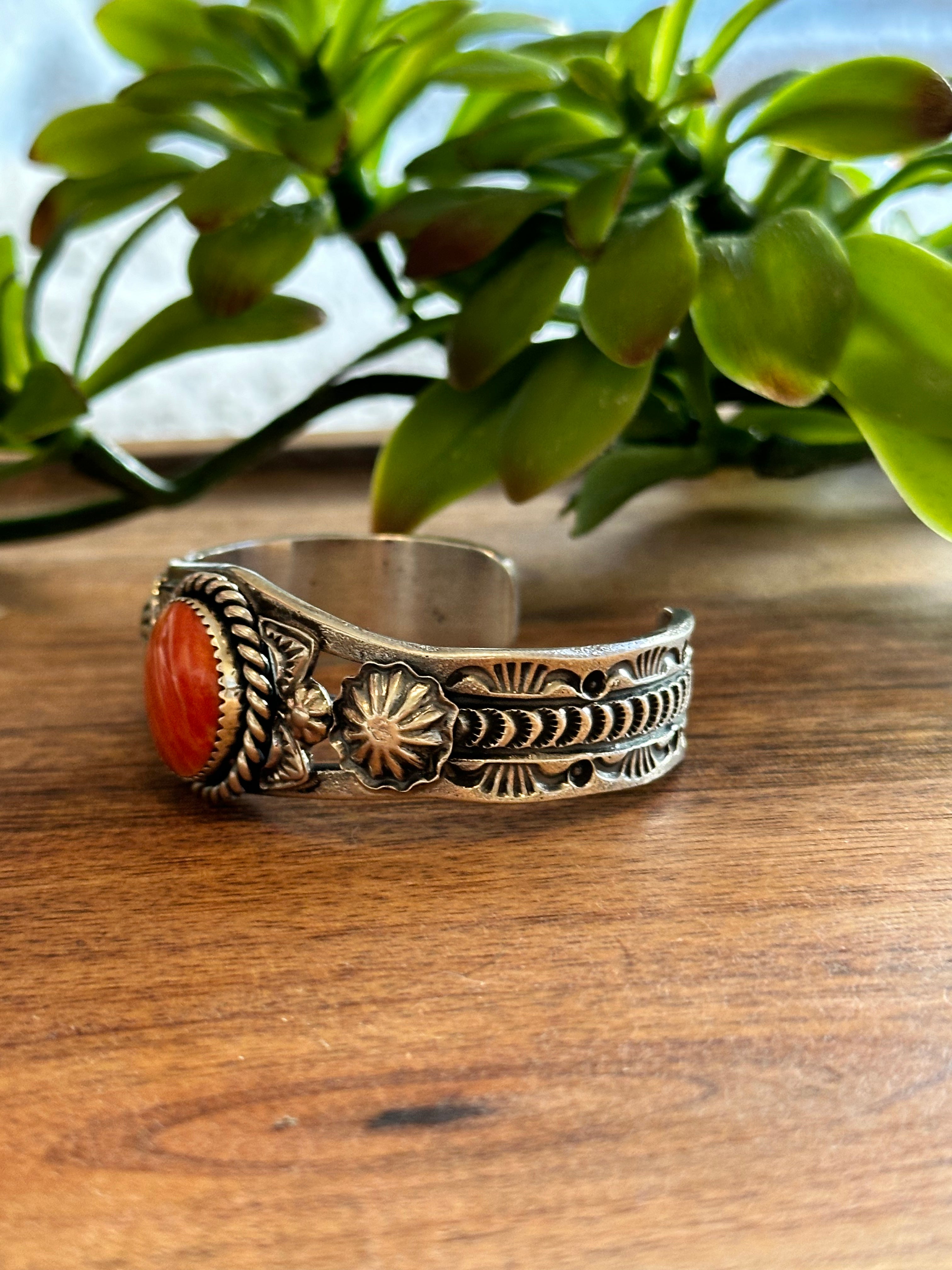 Kevin Billah Spiny Oyster & Sterling Silver Cuff Bracelet