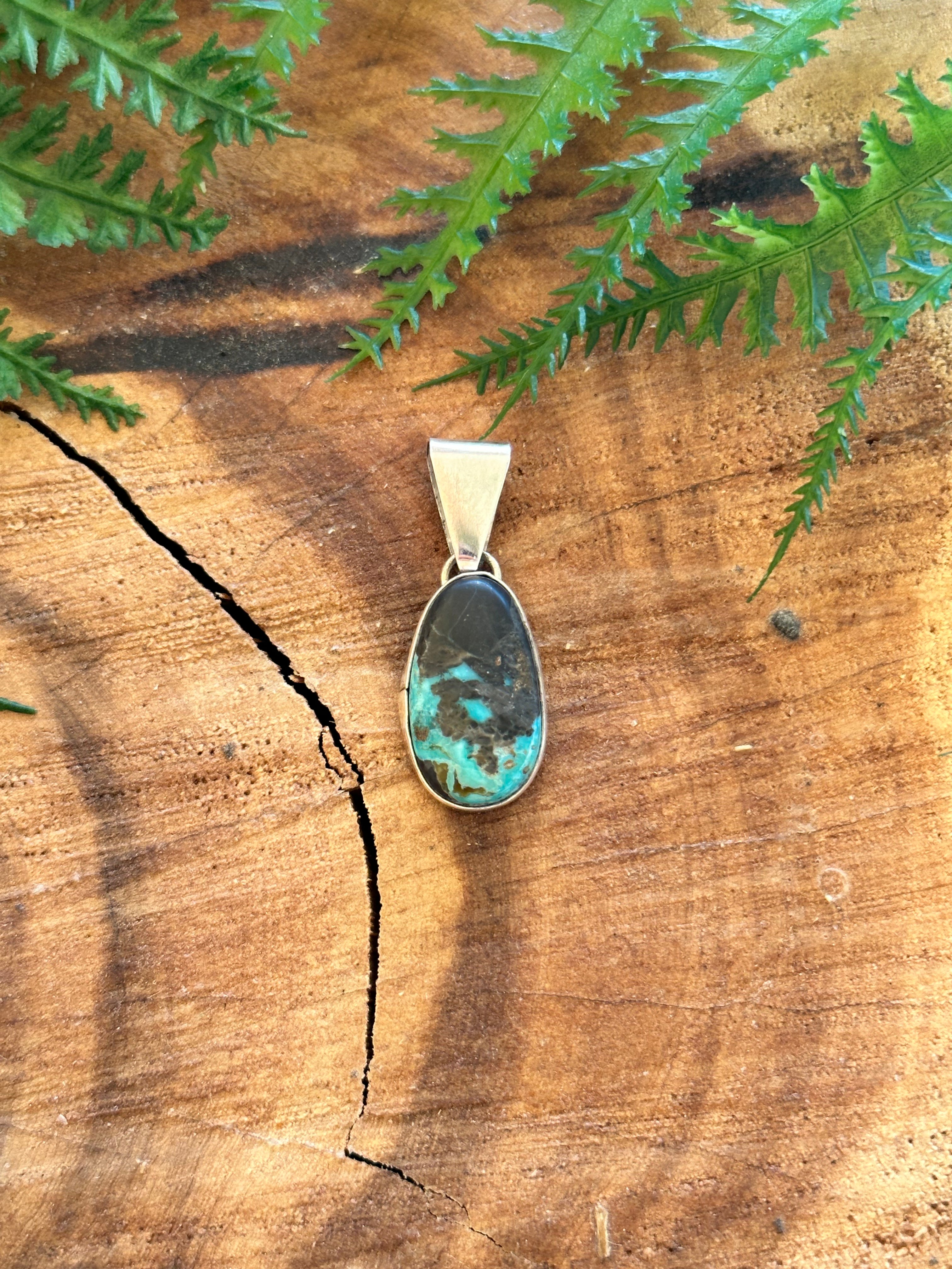 Navajo Made Royston Turquoise & Sterling Silver Pendant