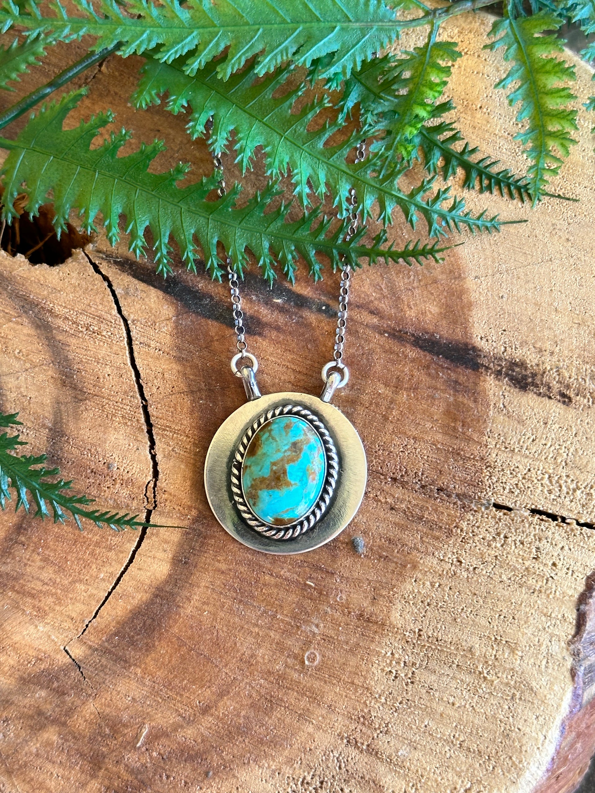 Southwest Made Kingman Turquoise & Sterling Silver Necklace