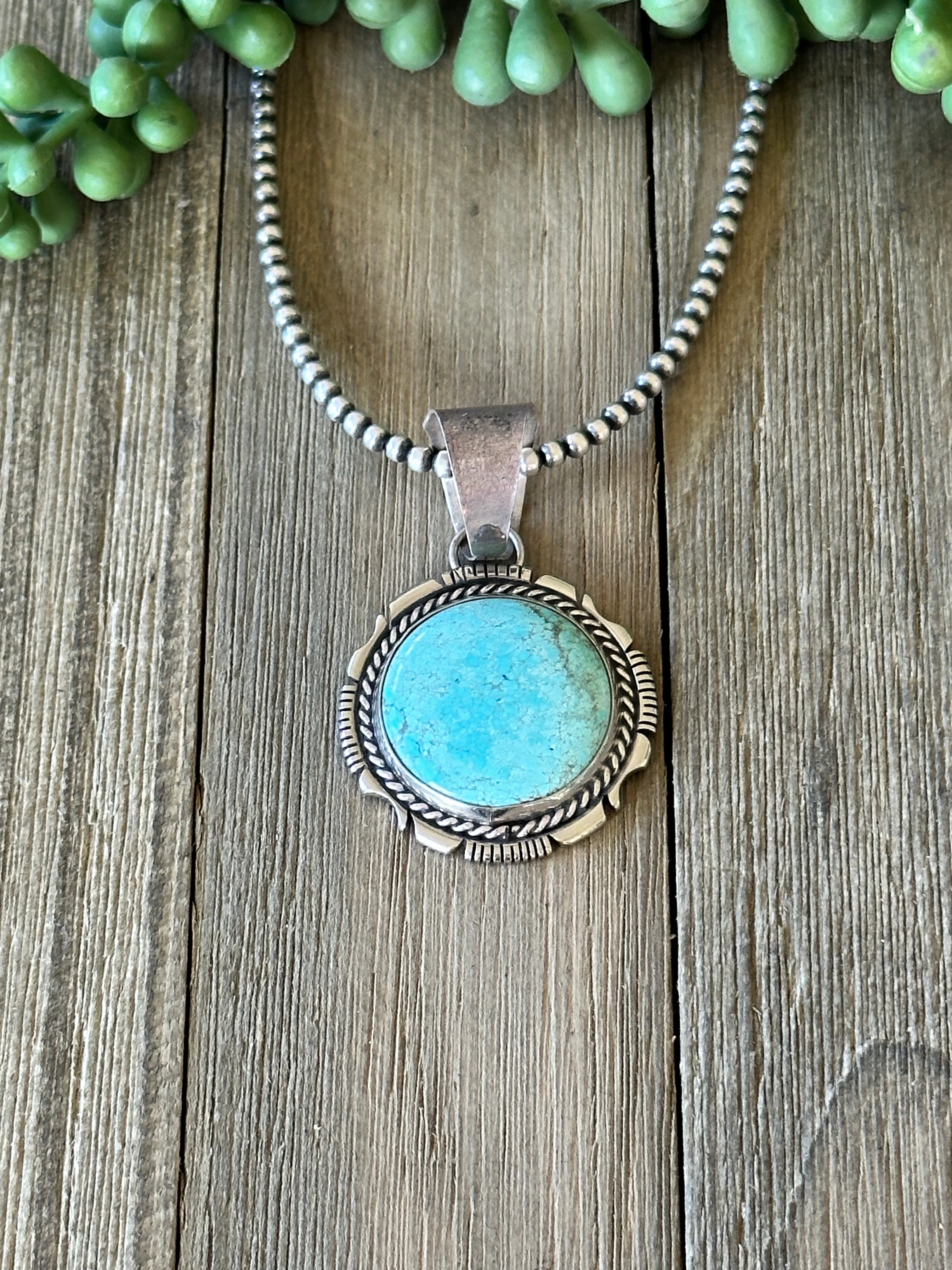 Steve Francisco #8 Turquoise & Sterling Silver Pendant