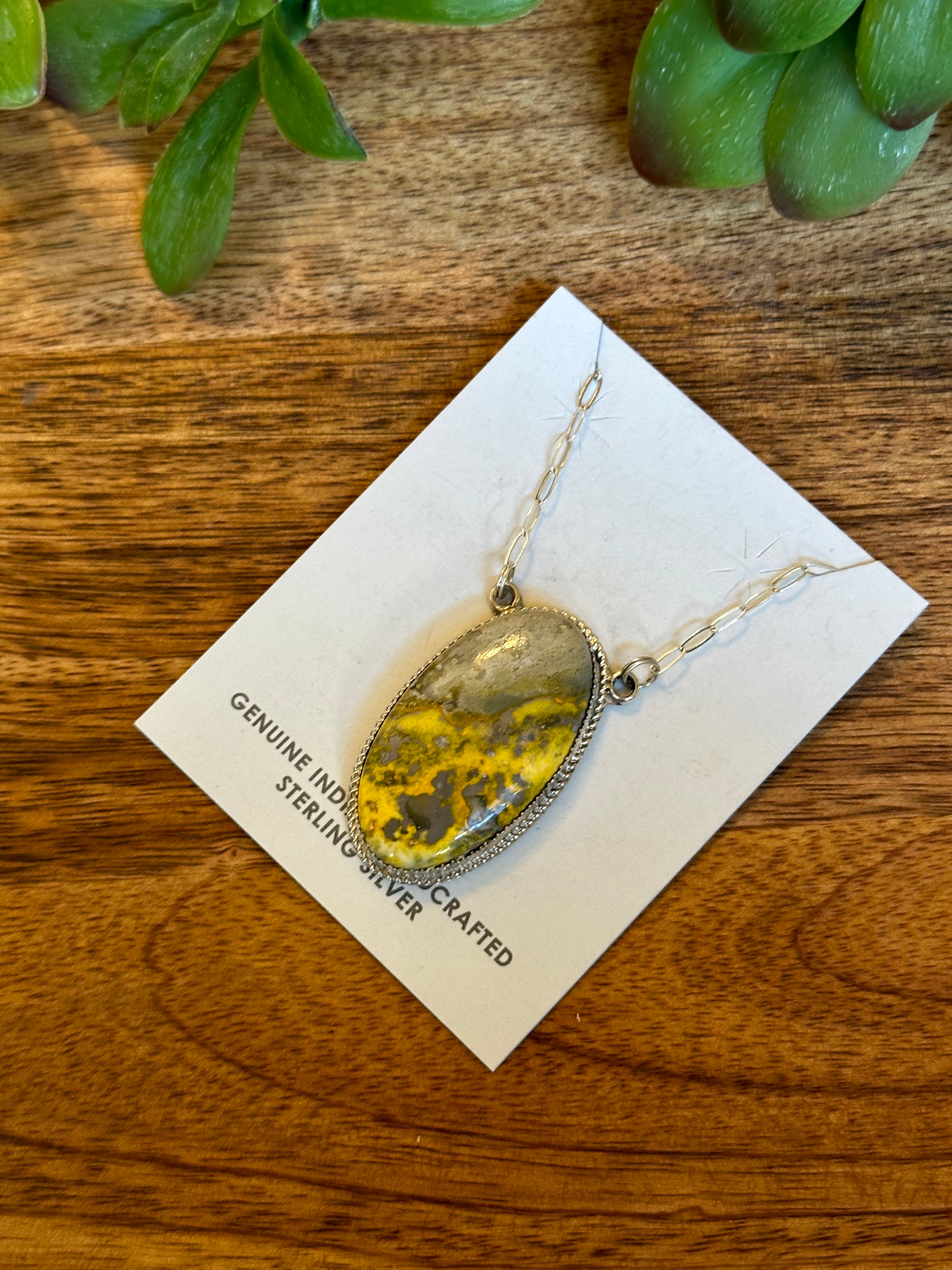 Reda Galvan Bumblebee Jasper & Sterling Silver Necklace