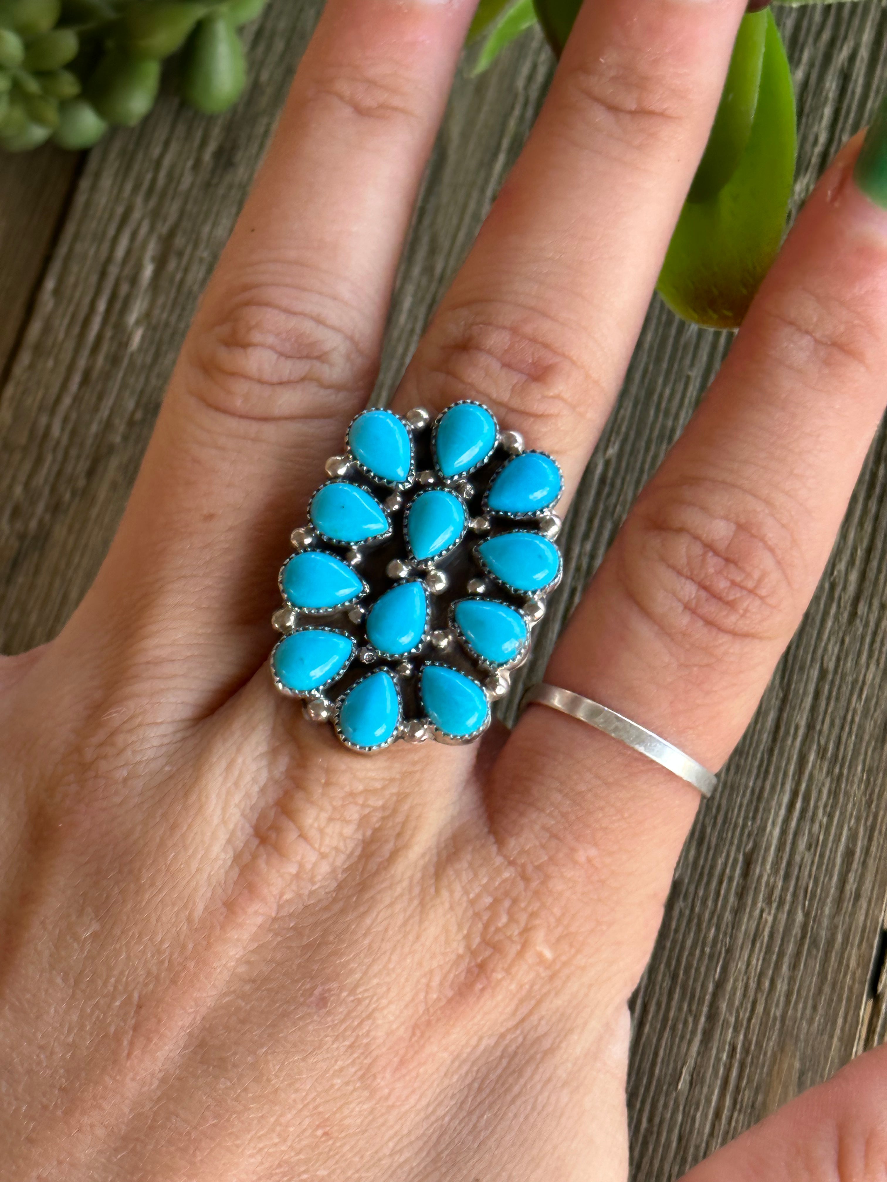 Nancy William Sleeping Beauty Turquoise & Sterling Silver Ring