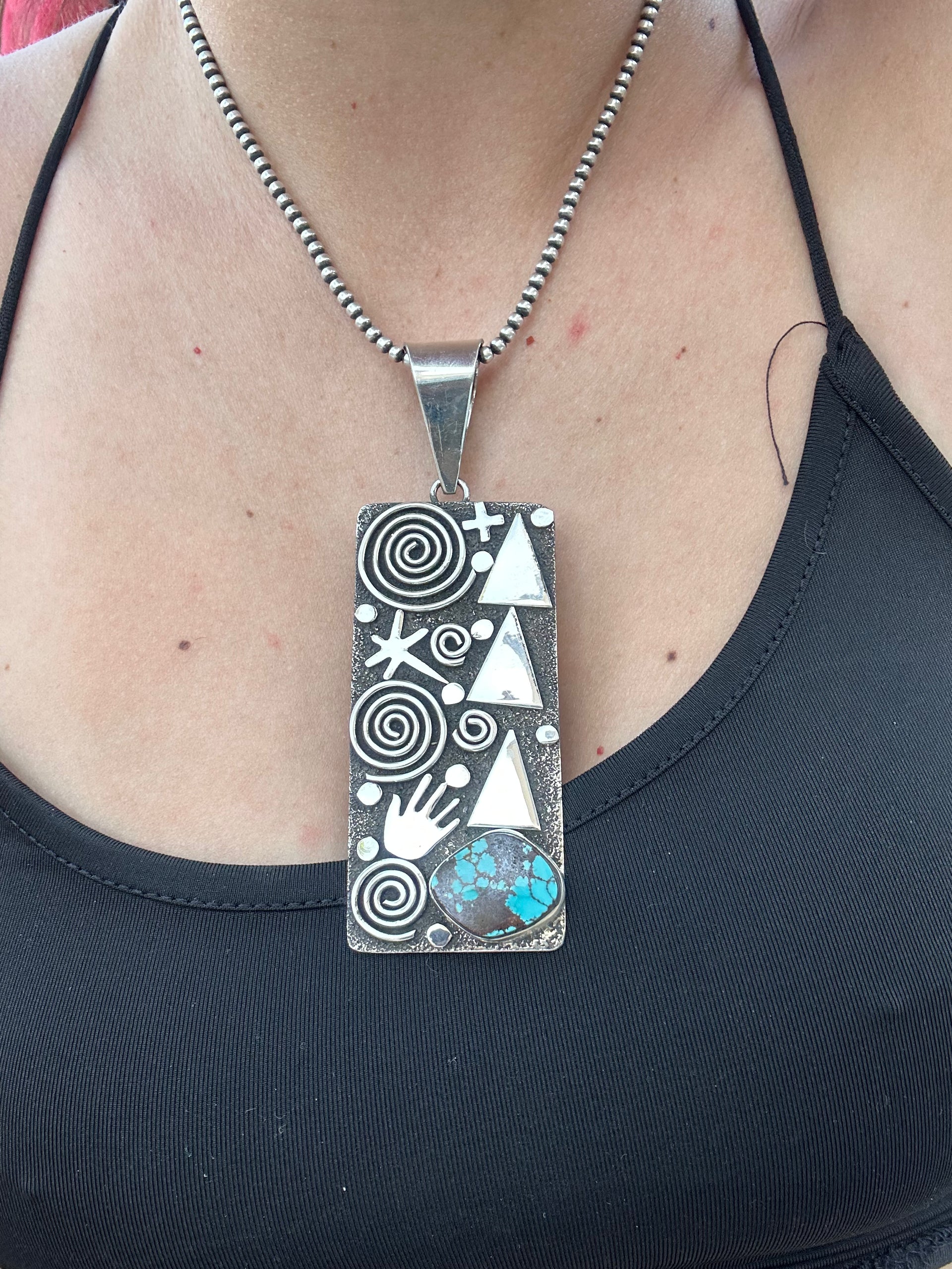 Alex Sanchez Natural Royston Turquoise & Sterling Silver Pendant