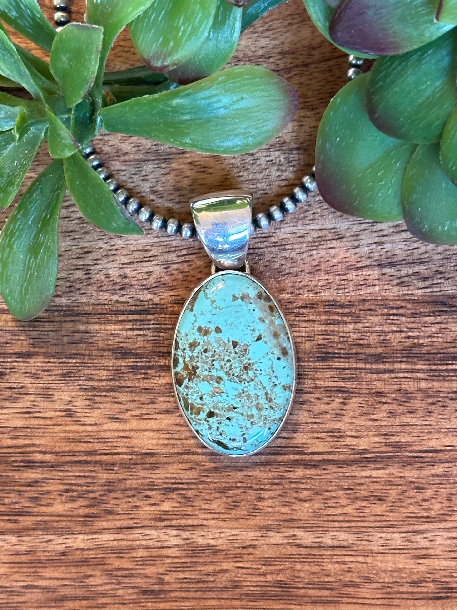 Navajo Made Royston Turquoise & Sterling Silver Pendant