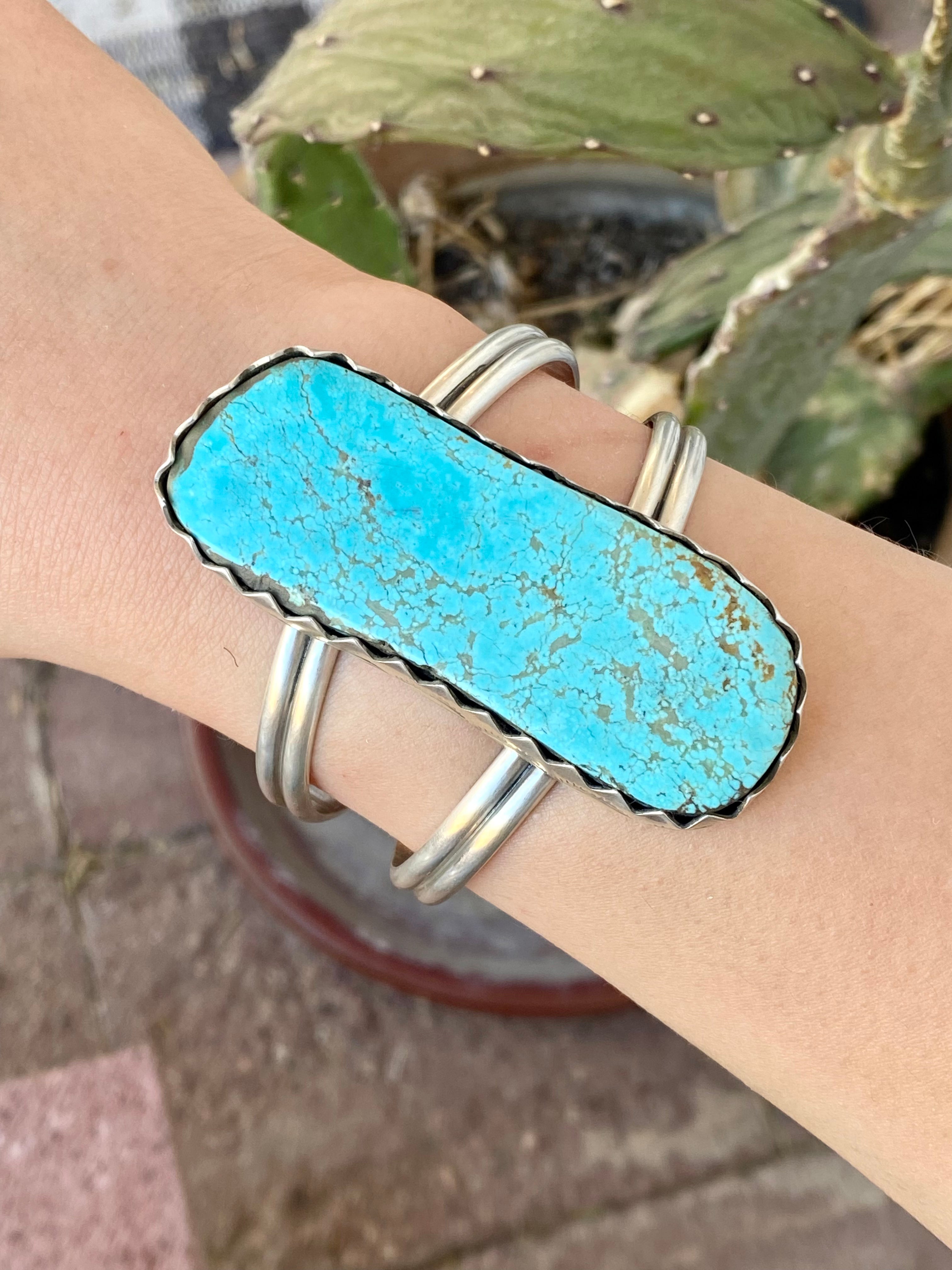 Danny Hinio #8 Turquoise & Sterling Silver Cuff Bracelet