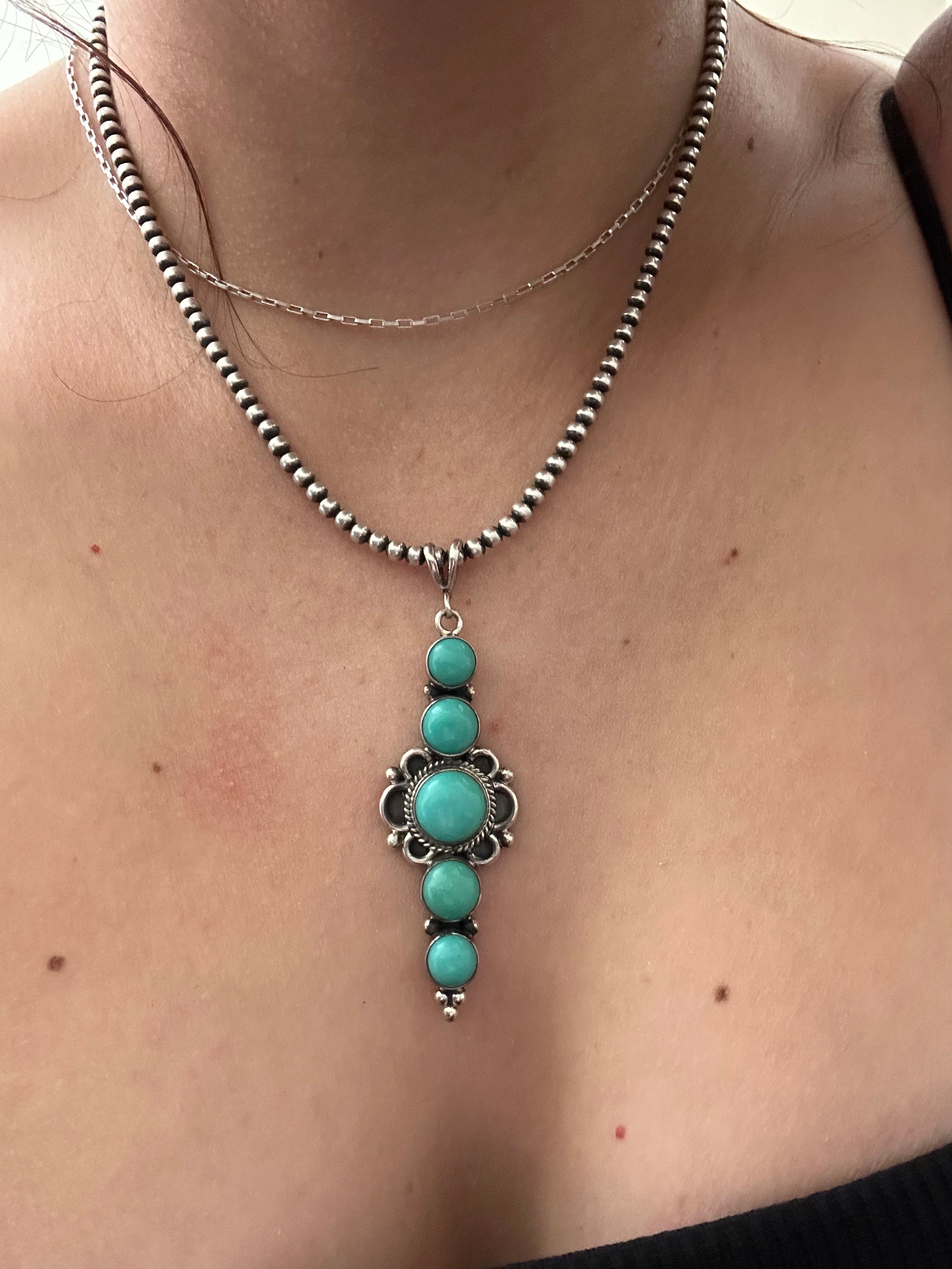 Chris Wylie Turquoise & Sterling Silver Pendant