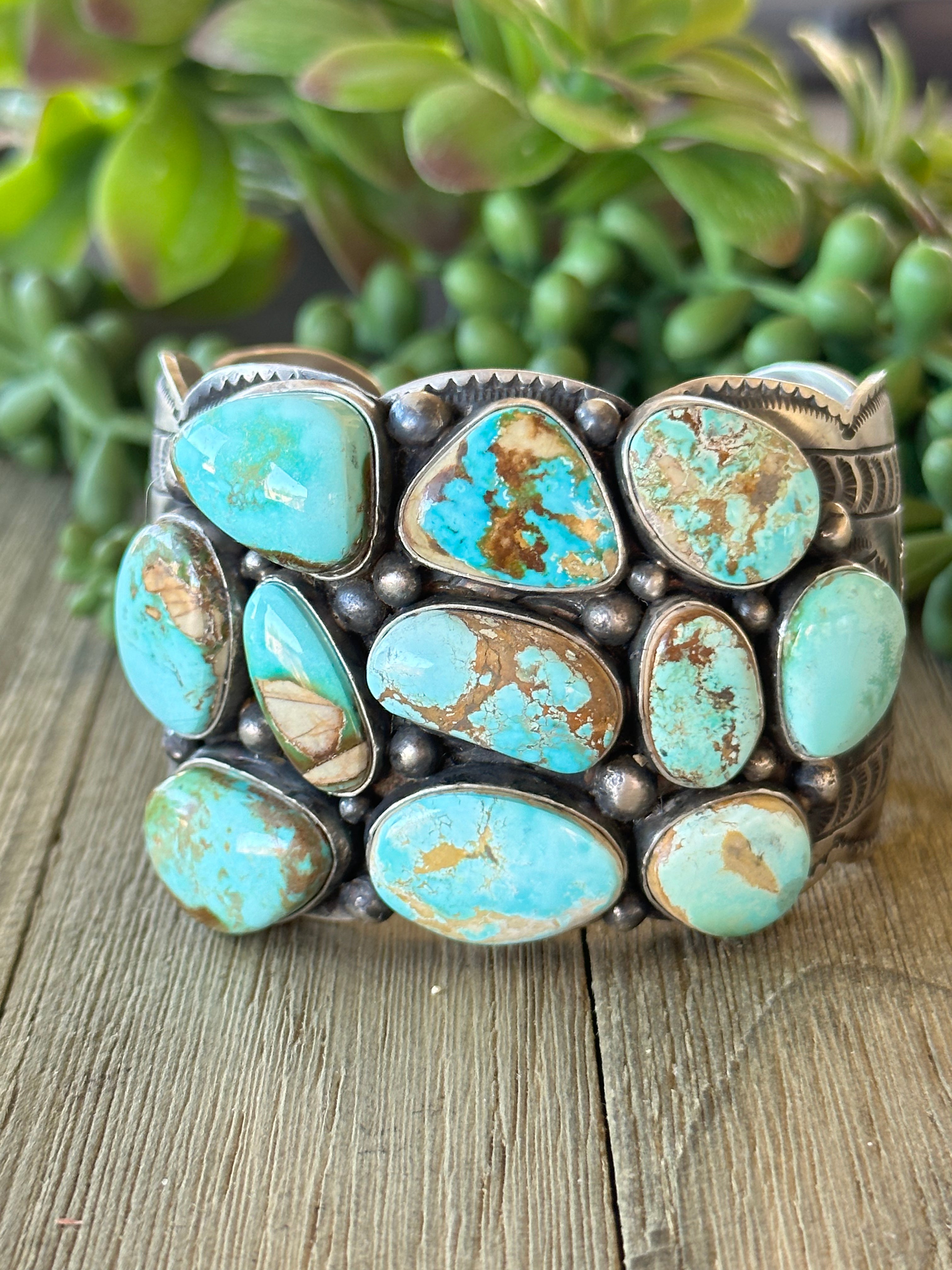 Leroy James Natural Royston Turquoise & Sterling Silver Cuff Bracelet