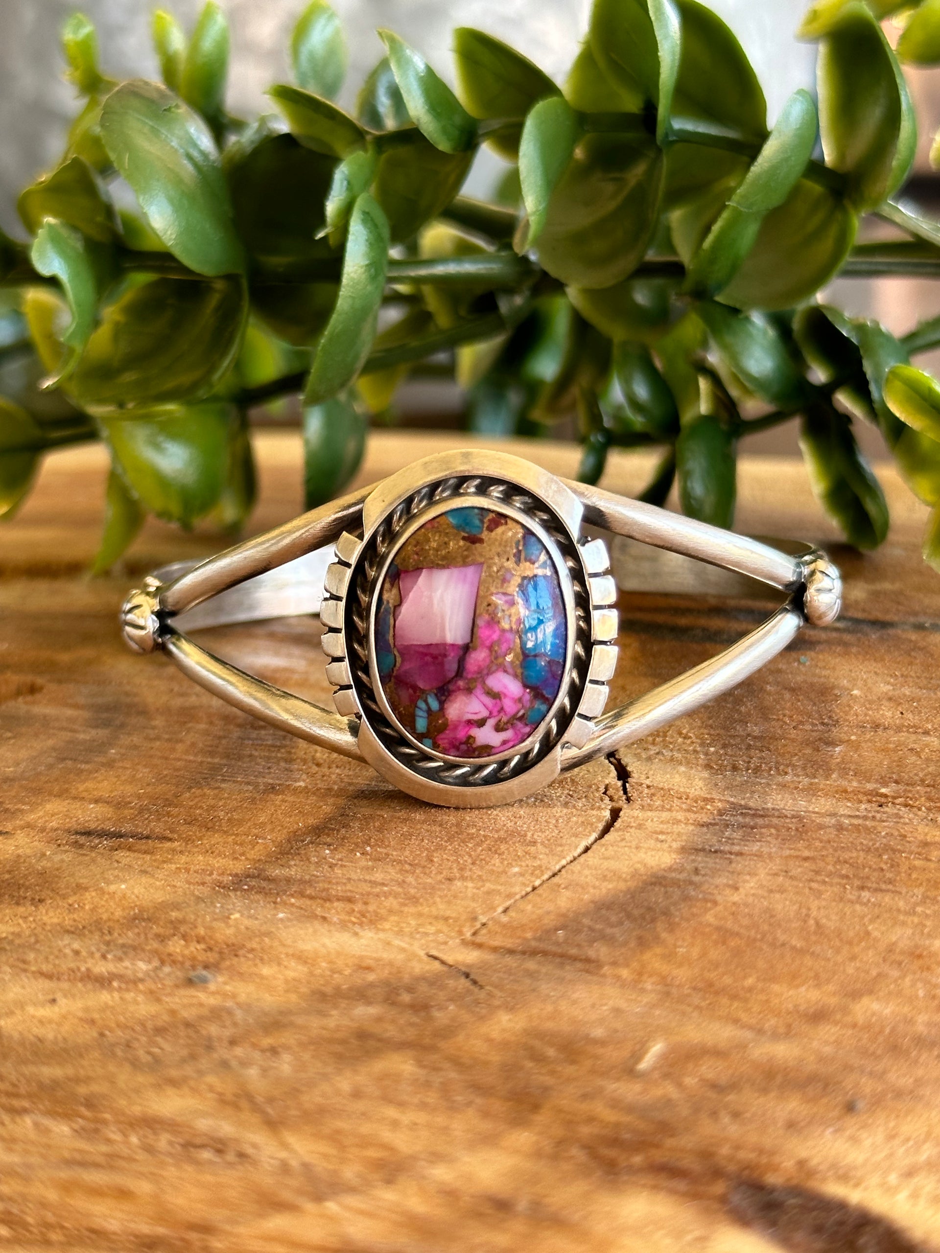 Augustine Largo Pink Mohave Turquoise & Sterling Silver Cuff Bracelet