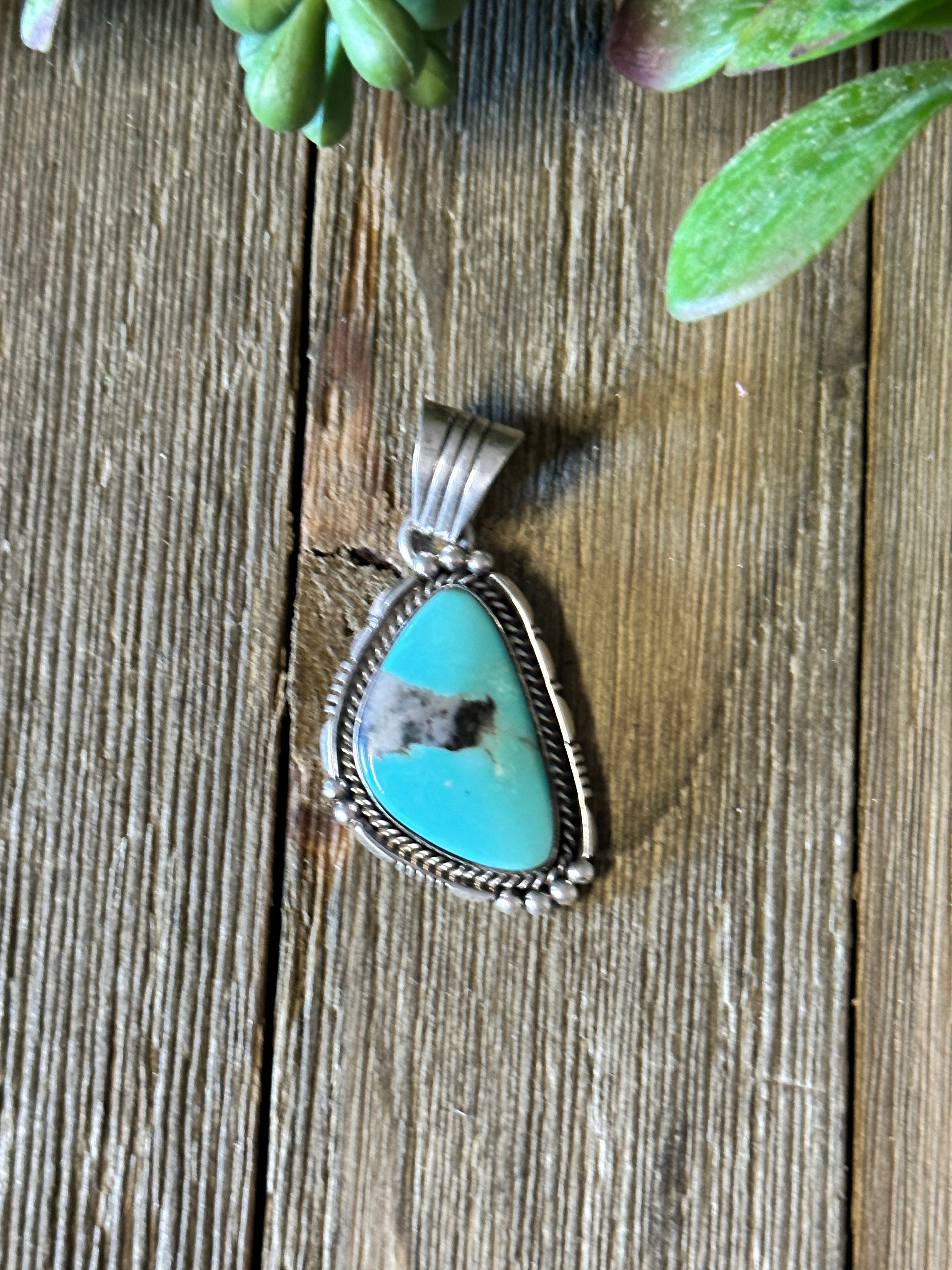 Marita Beanlly Kingman Turquoise & Sterling Silver Pendant