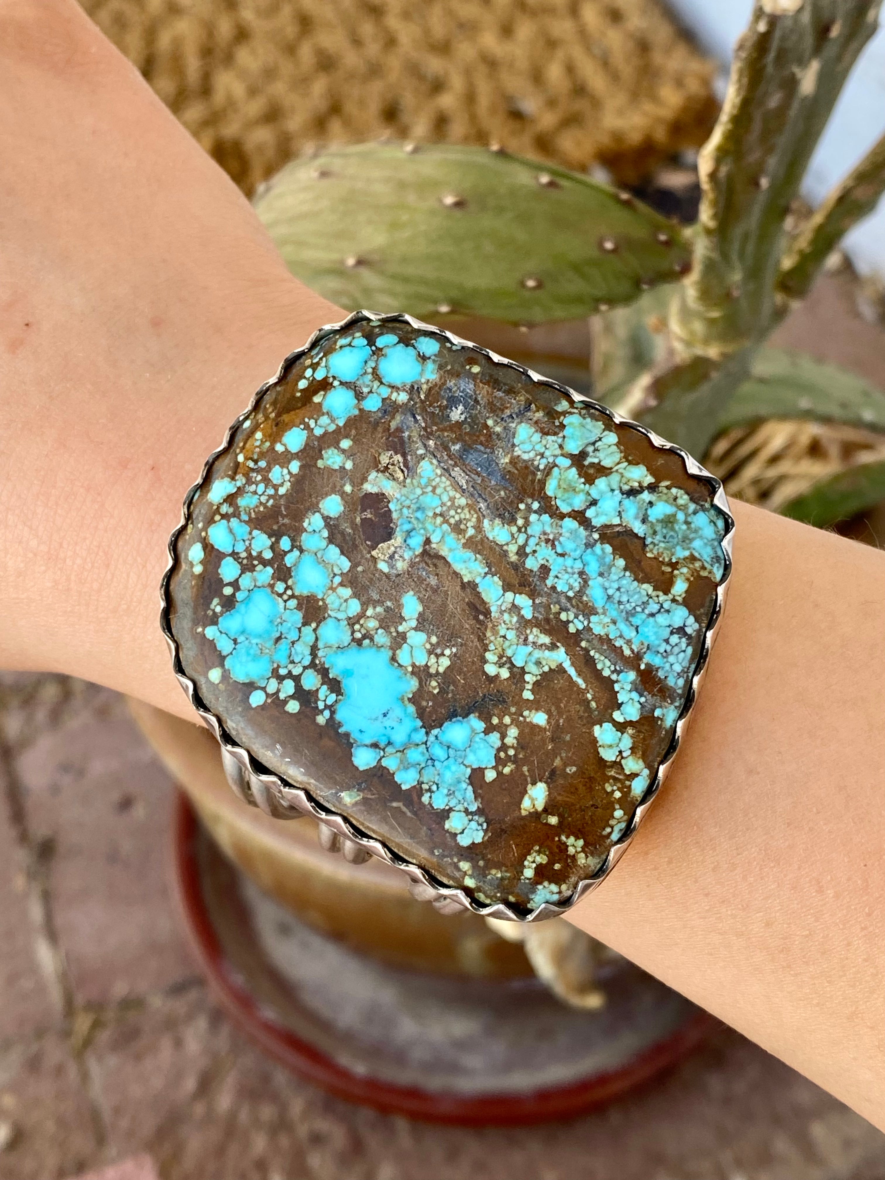 Danny Hinio #8 Turquoise & Sterling Silver Cuff Bracelet