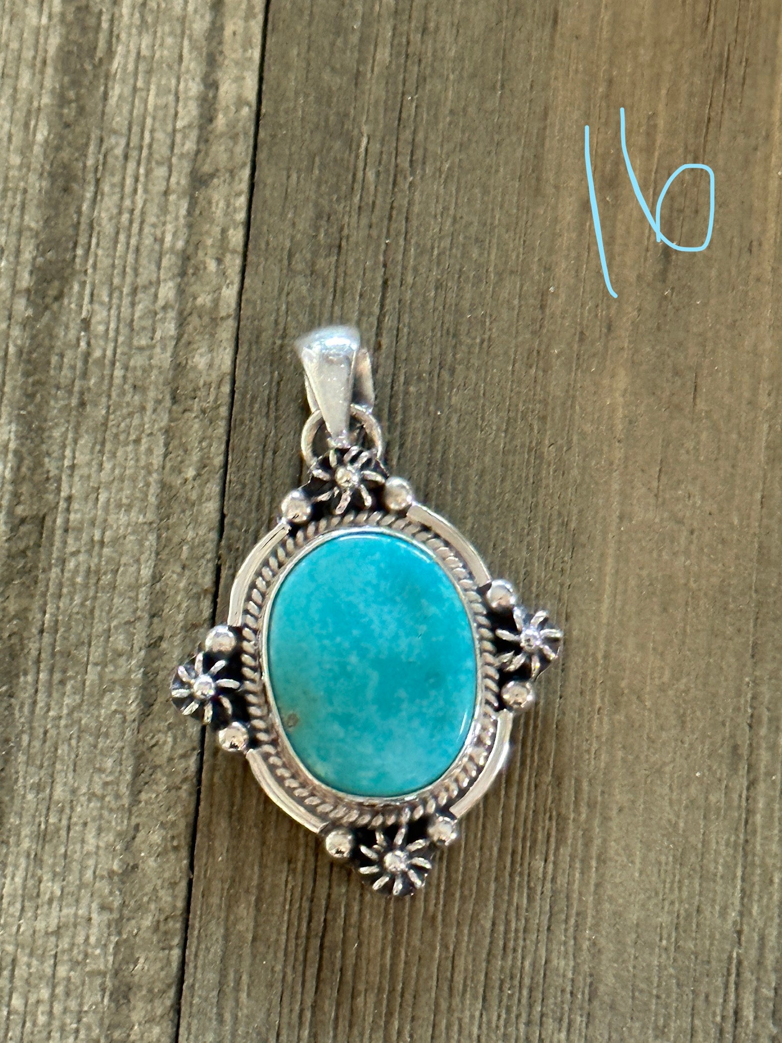 Southwest Made Kingman Turquoise & Sterling Silver Pendant