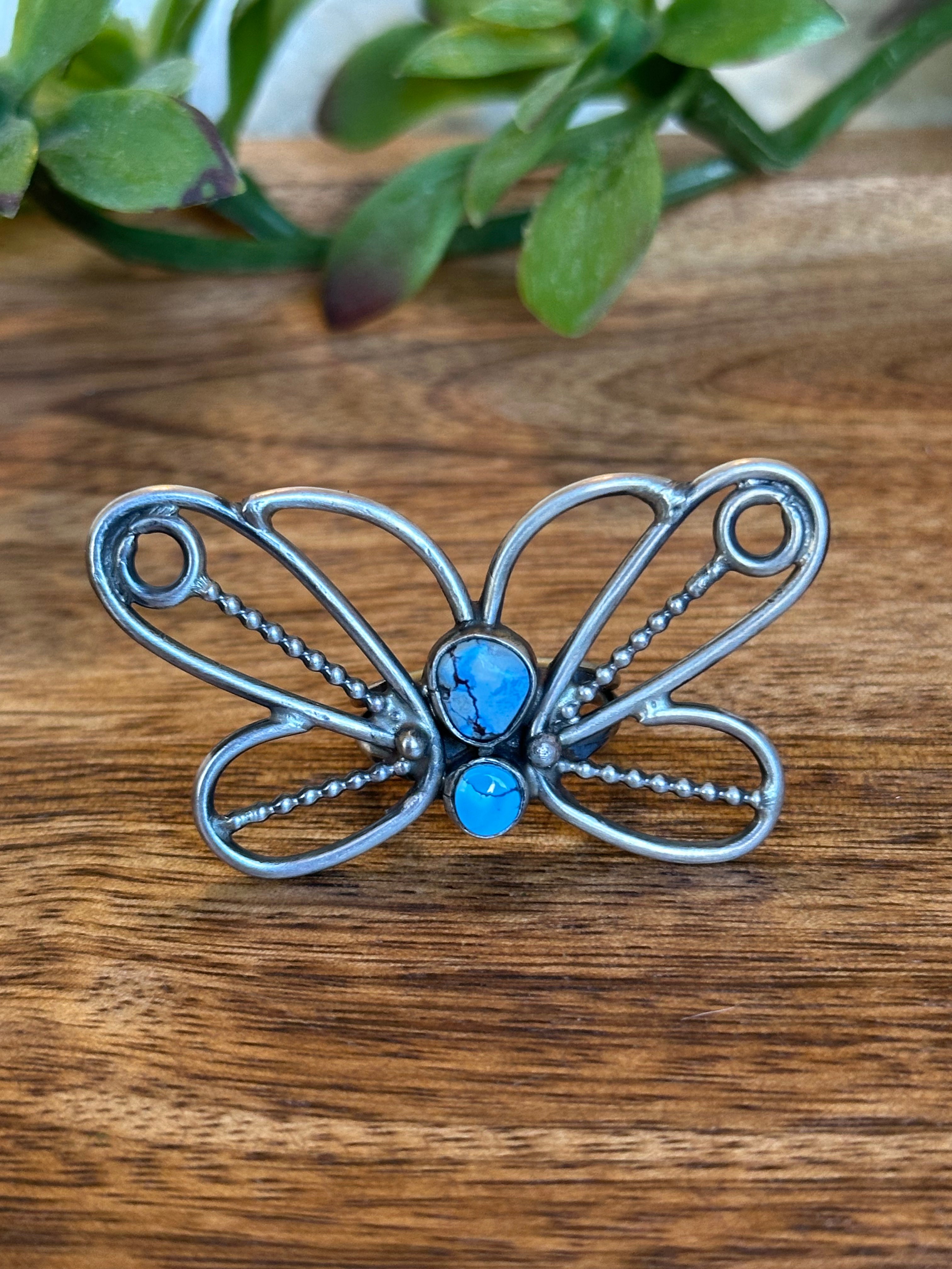 Betta Lee Turquoise & Sterling Silver Butterfly Ring