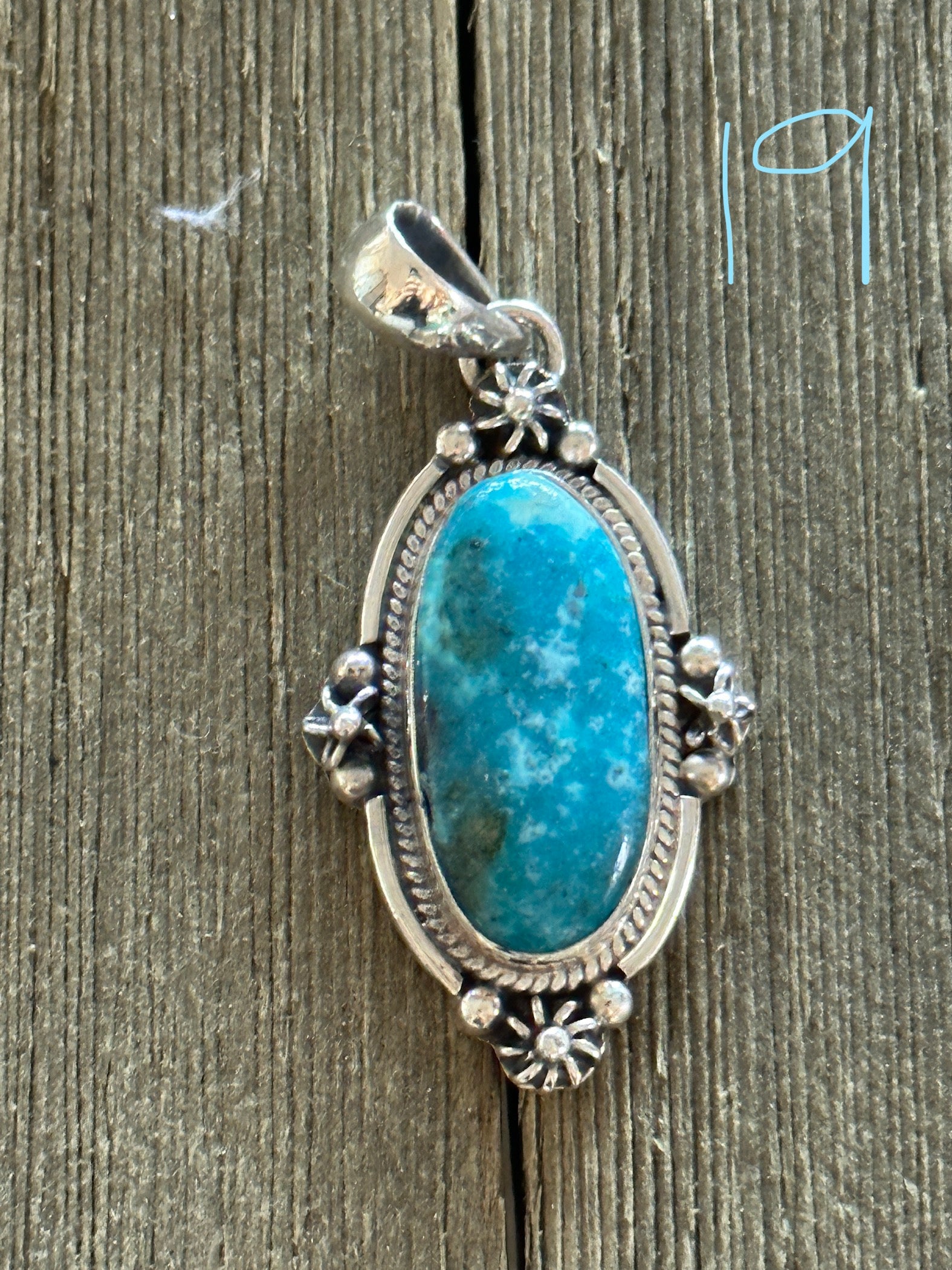 Southwest Made Kingman Turquoise & Sterling Silver Pendant