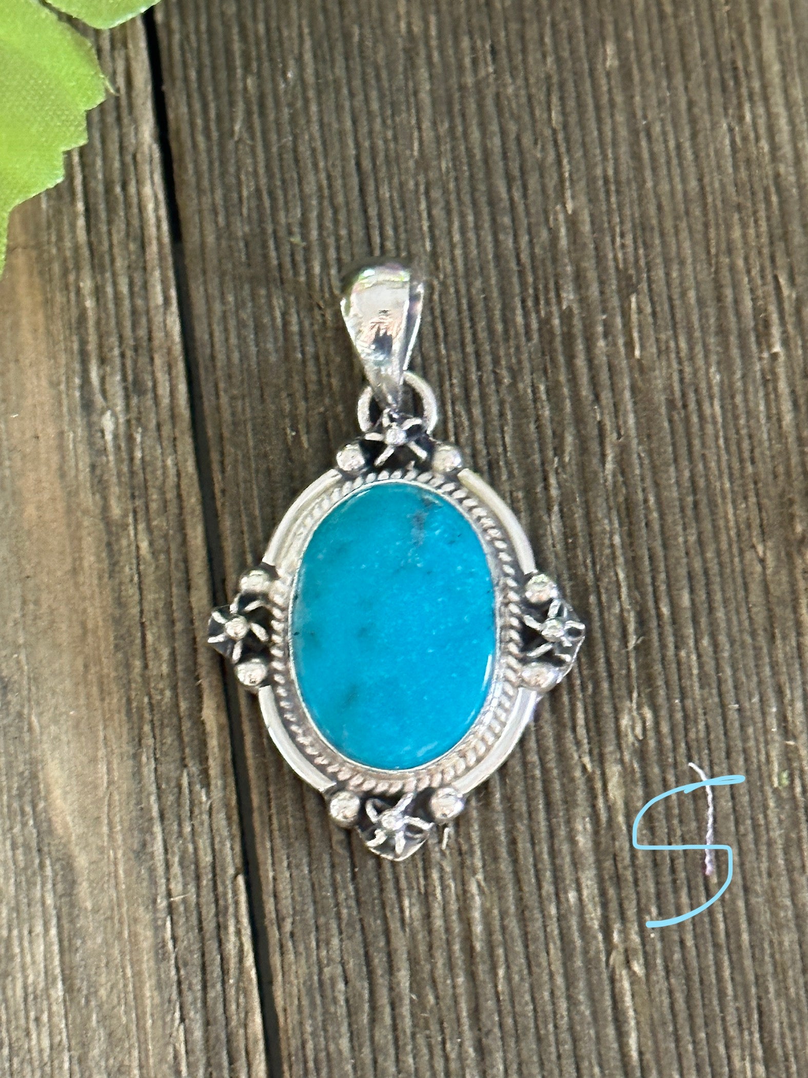 Southwest Made Kingman Turquoise & Sterling Silver Pendant