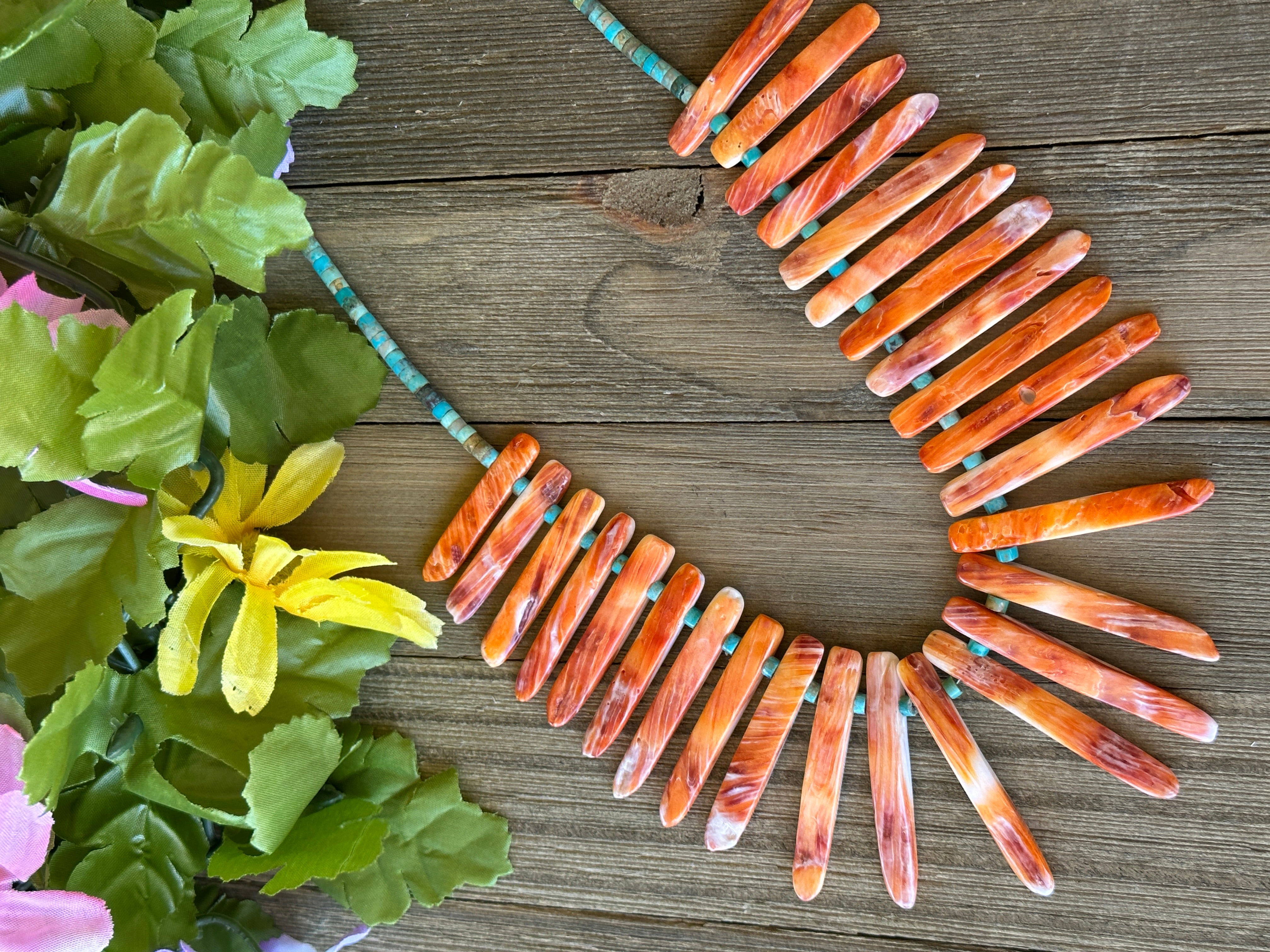 Navajo Strung Multi Stone & Sterling Silver Necklace