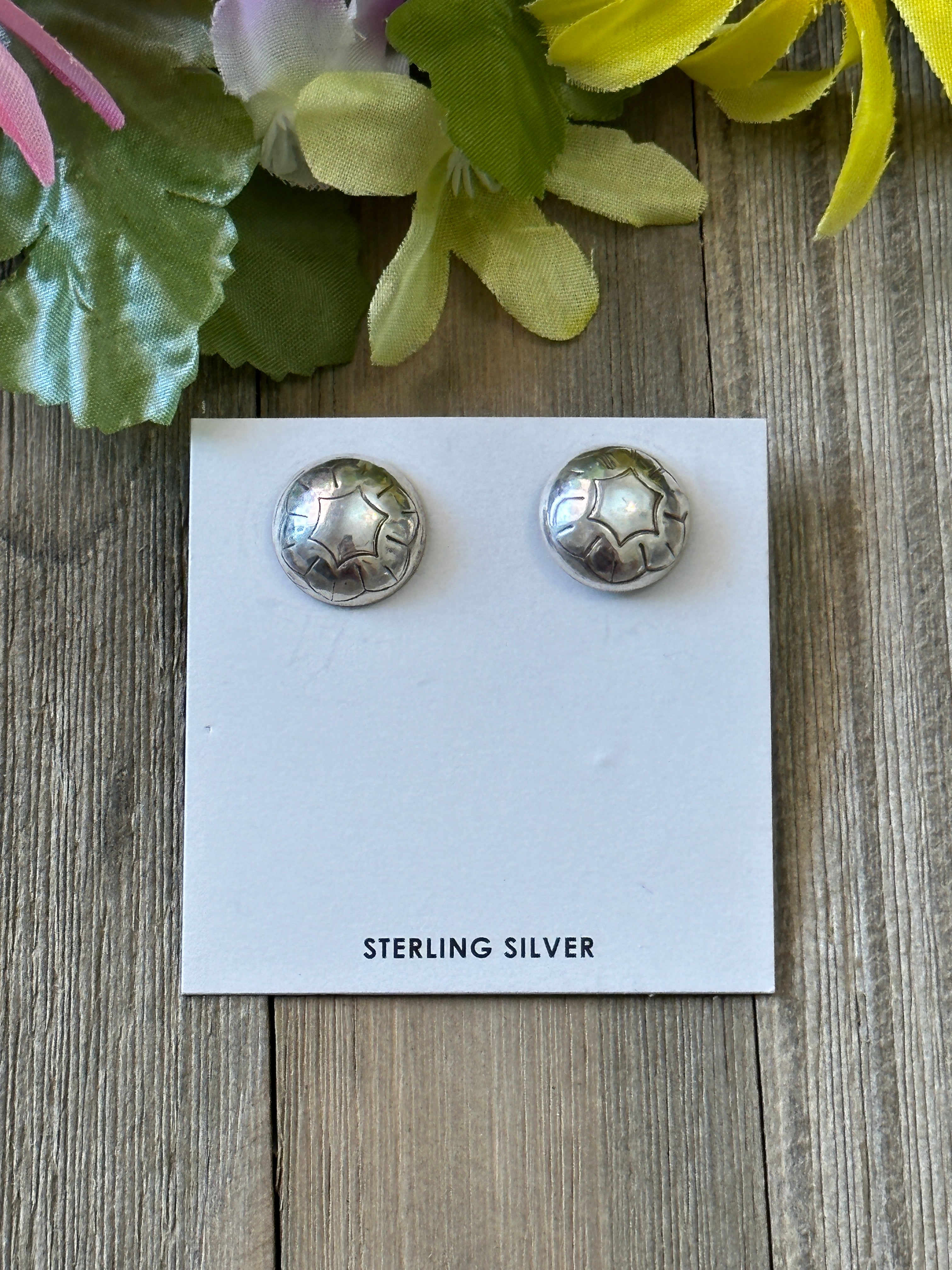 Navajo Made Sterling Silver Post Earrings