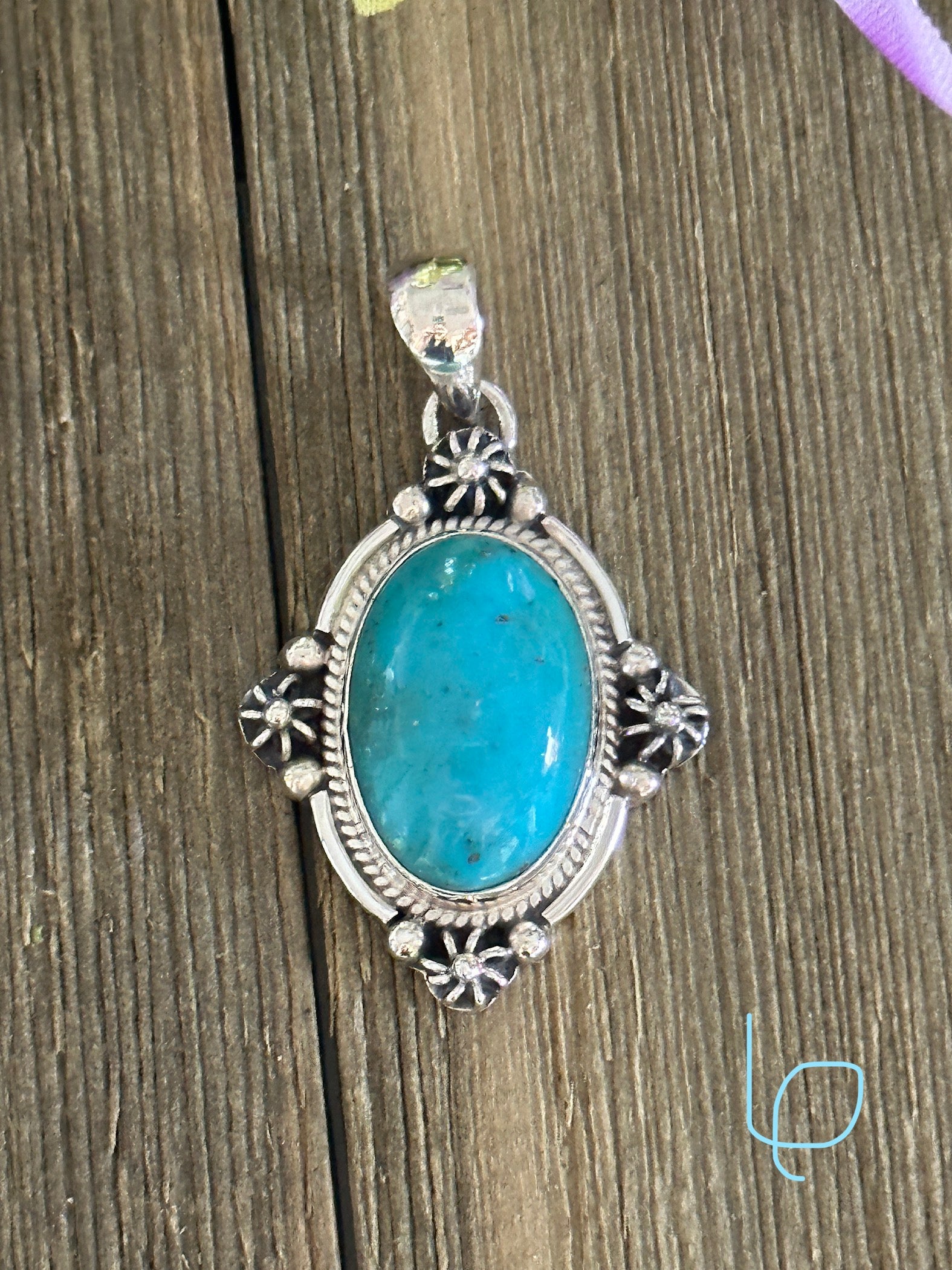 Southwest Made Kingman Turquoise & Sterling Silver Pendant