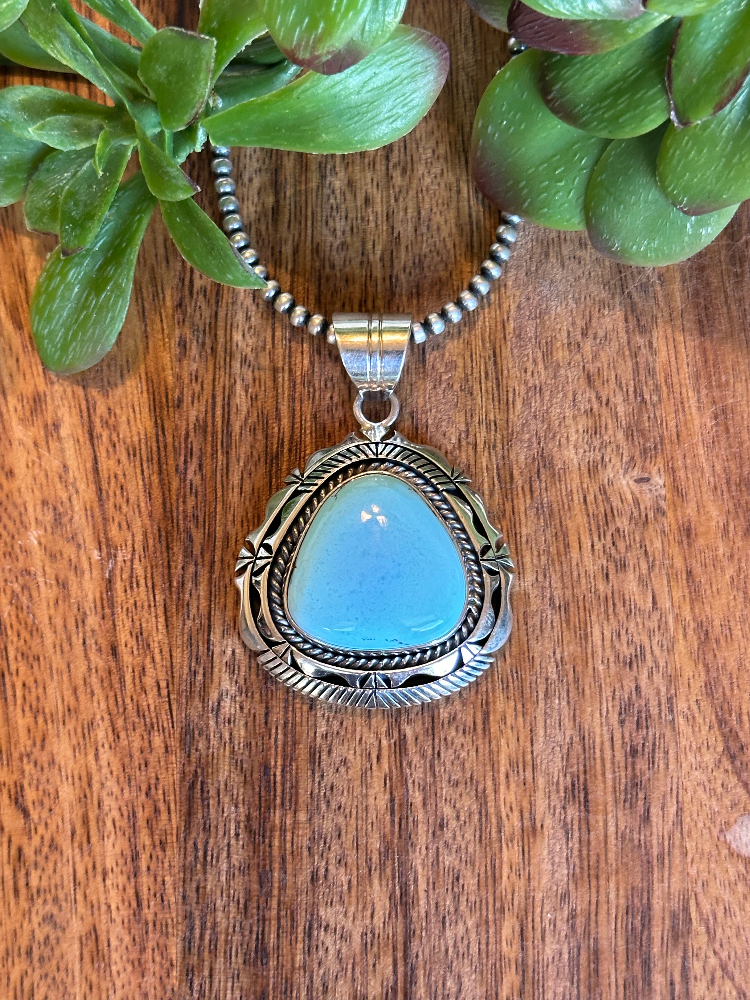 Eugene Belone Golden Hills Turquoise & Sterling Silver Pendant