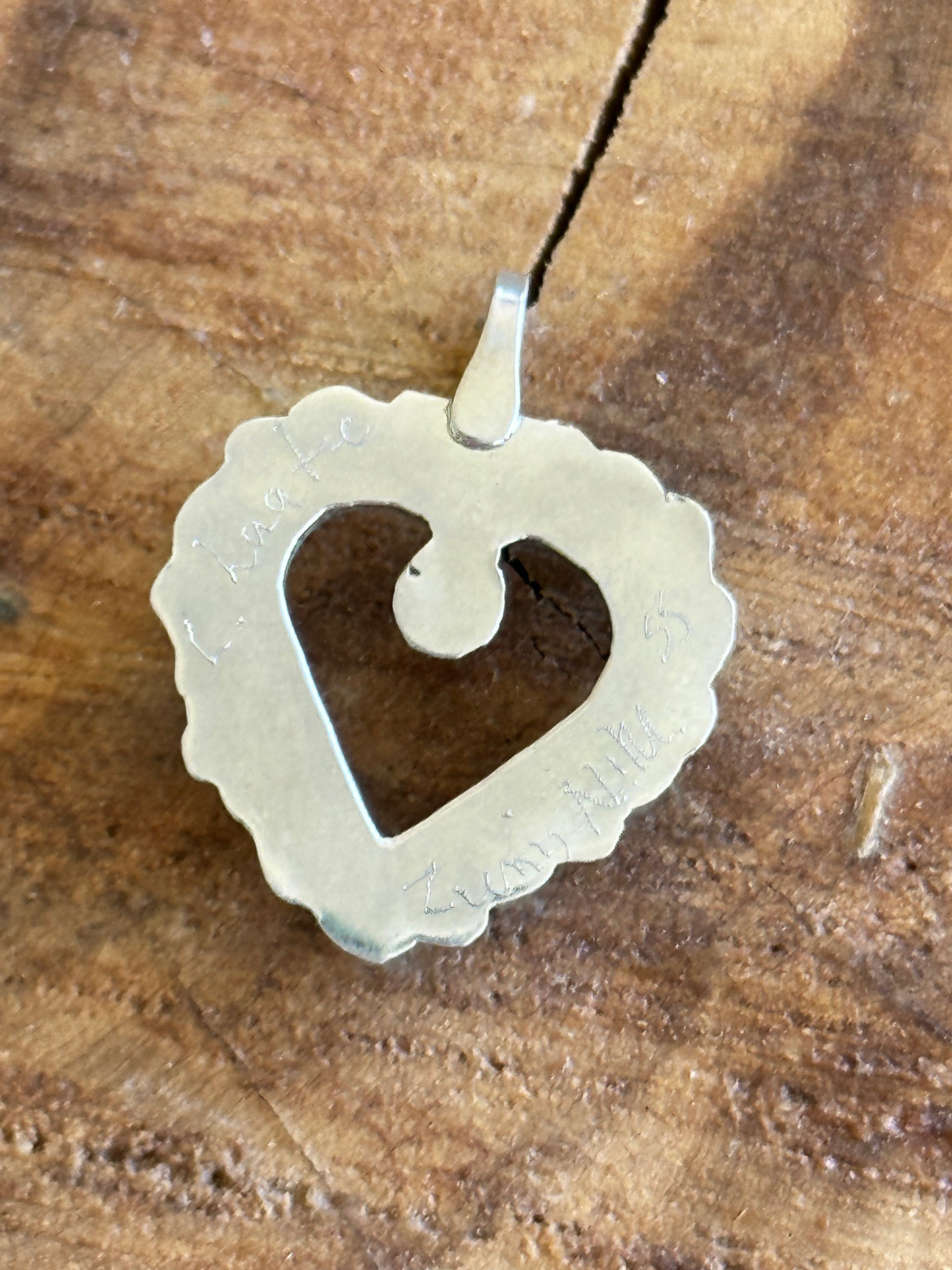 Zuni Made Opal & Sterling Silver Heart Pendant