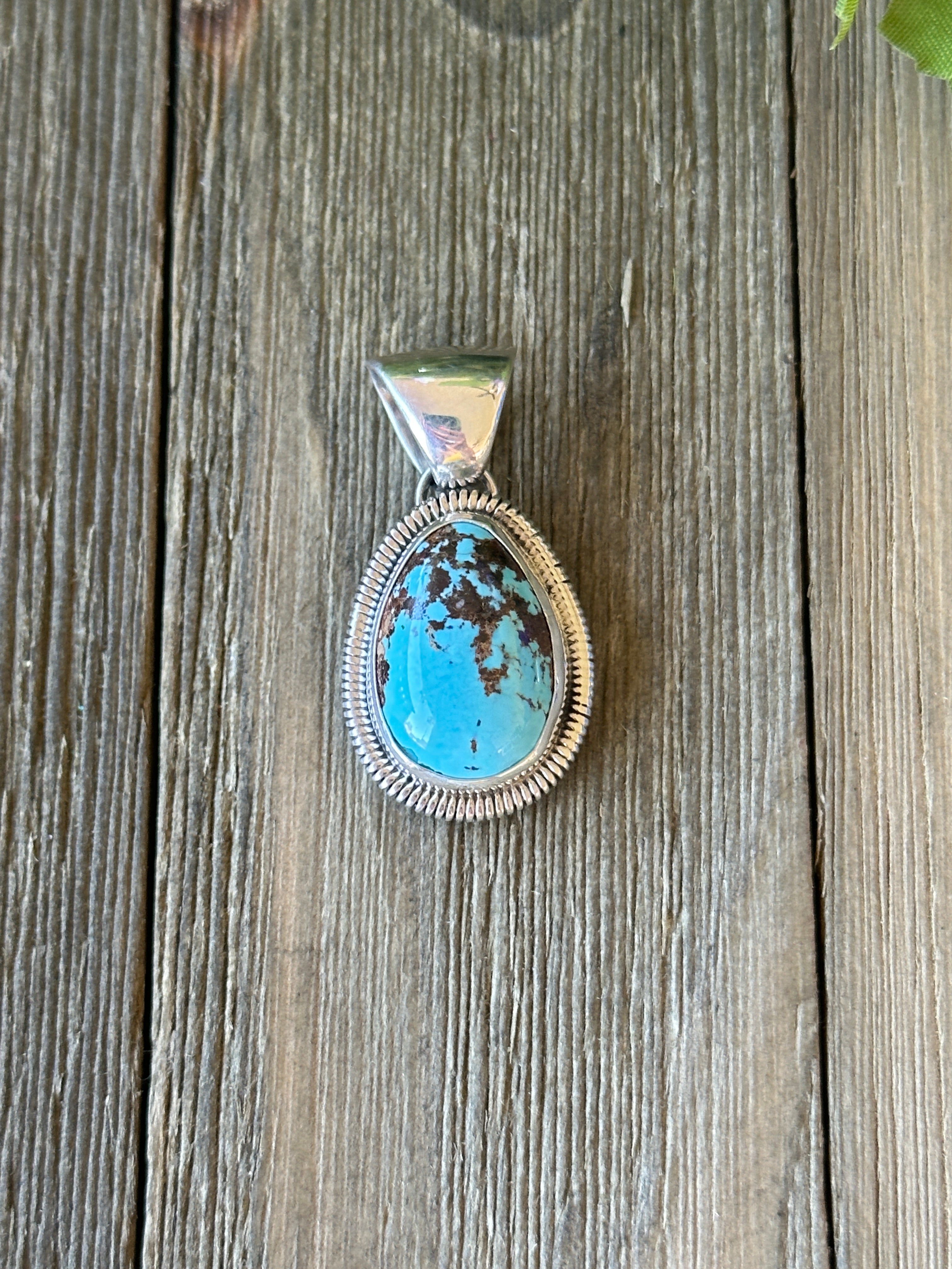 Wydell Billie Red Skin Turquoise & Sterling Silver Pendant