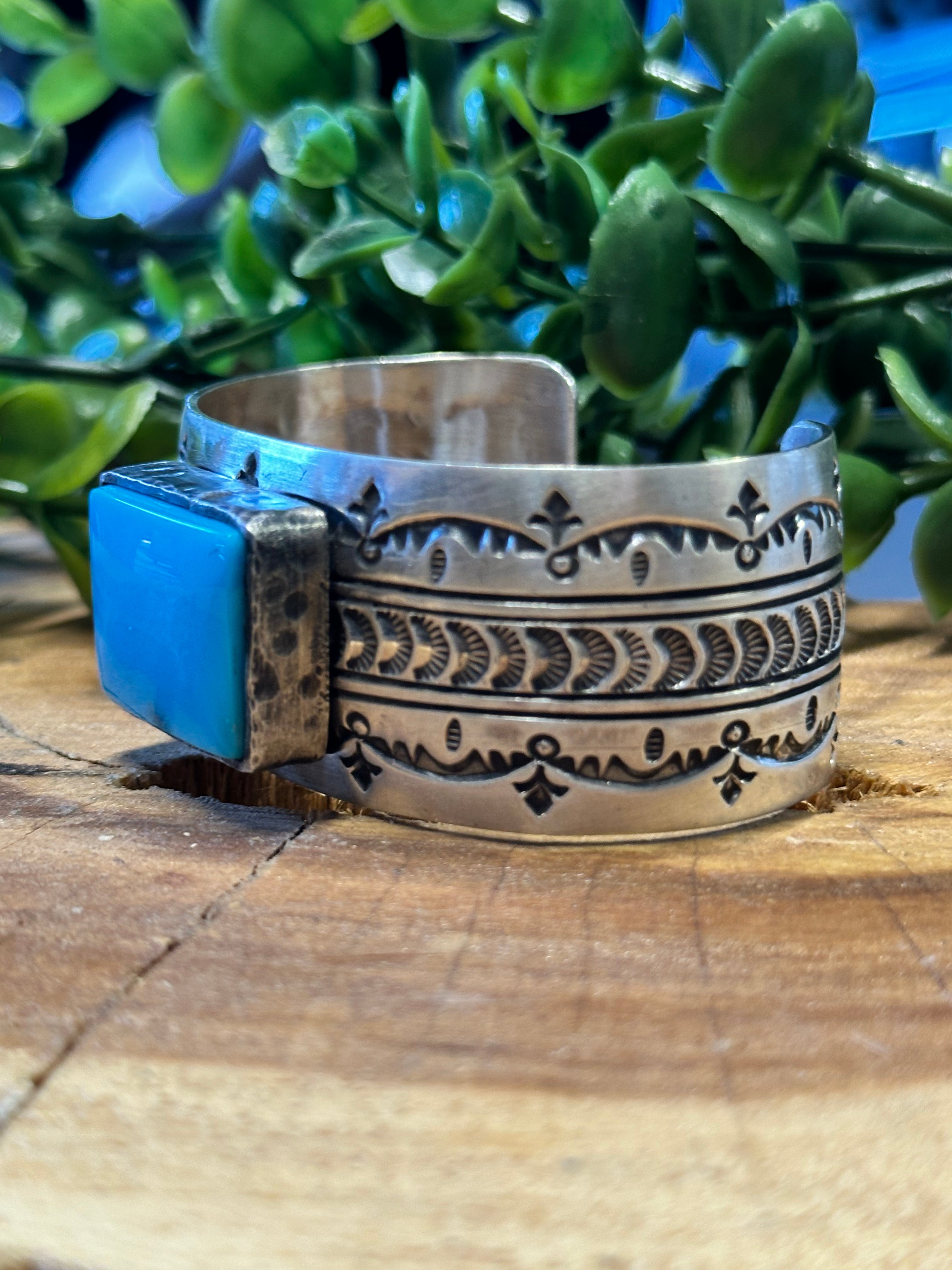 Leroy James Kingman Turquoise & Sterling Silver Cuff Bracelet