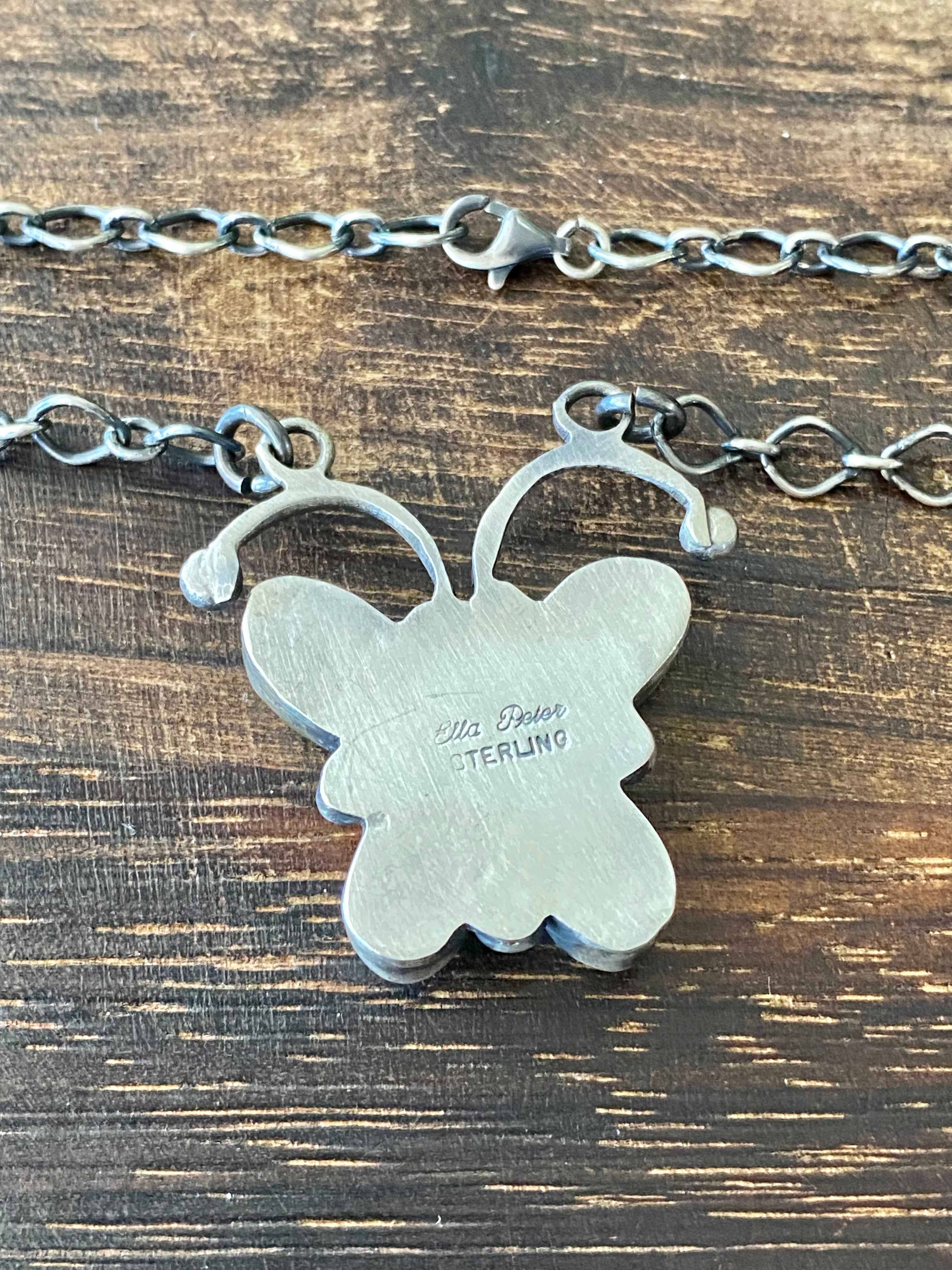 Ella Peters Dry Creek Turquoise & Sterling Silver Butterfly Necklace