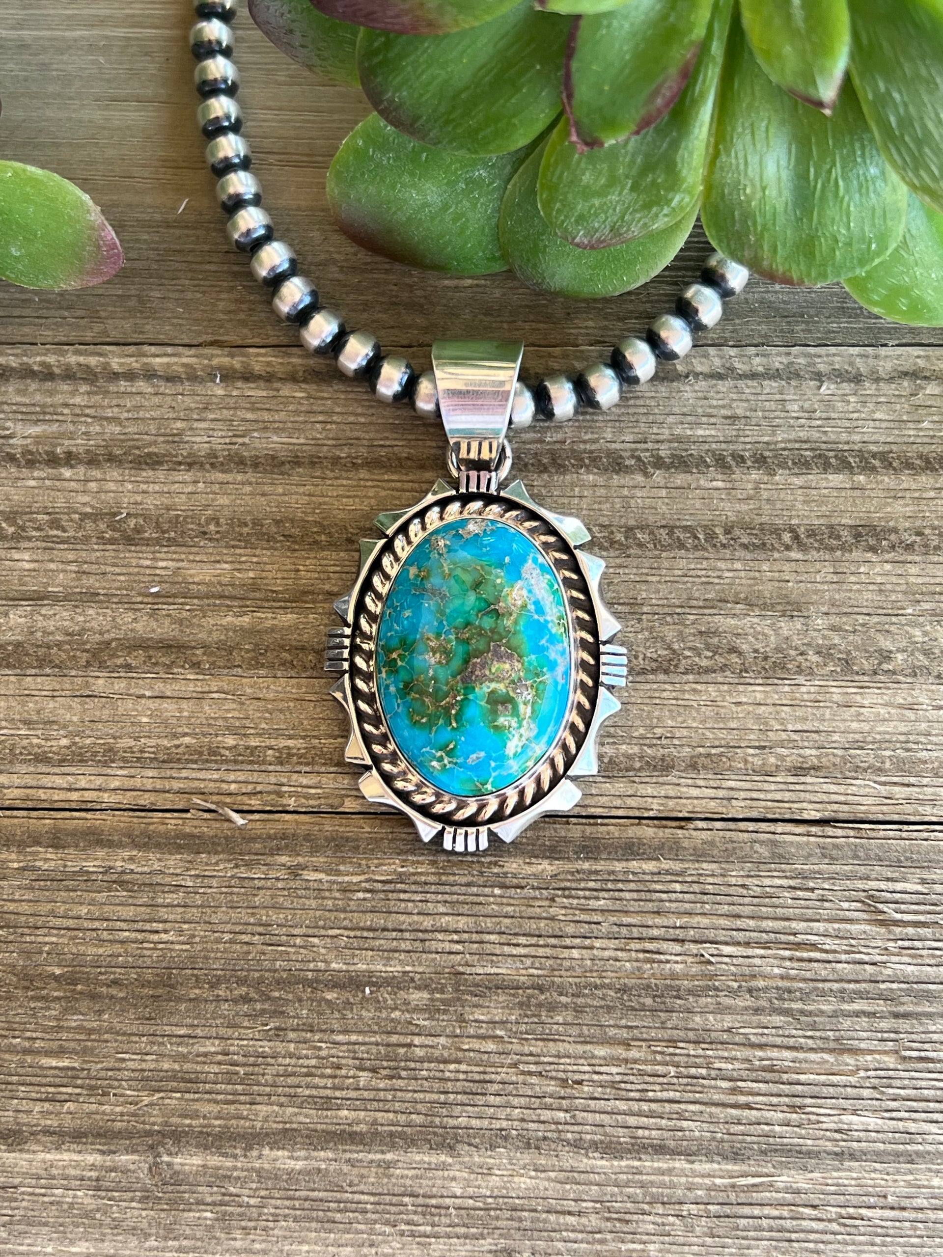 Eddie Secataro Sonoran Mountain Turquoise & Sterling Silver Pendant