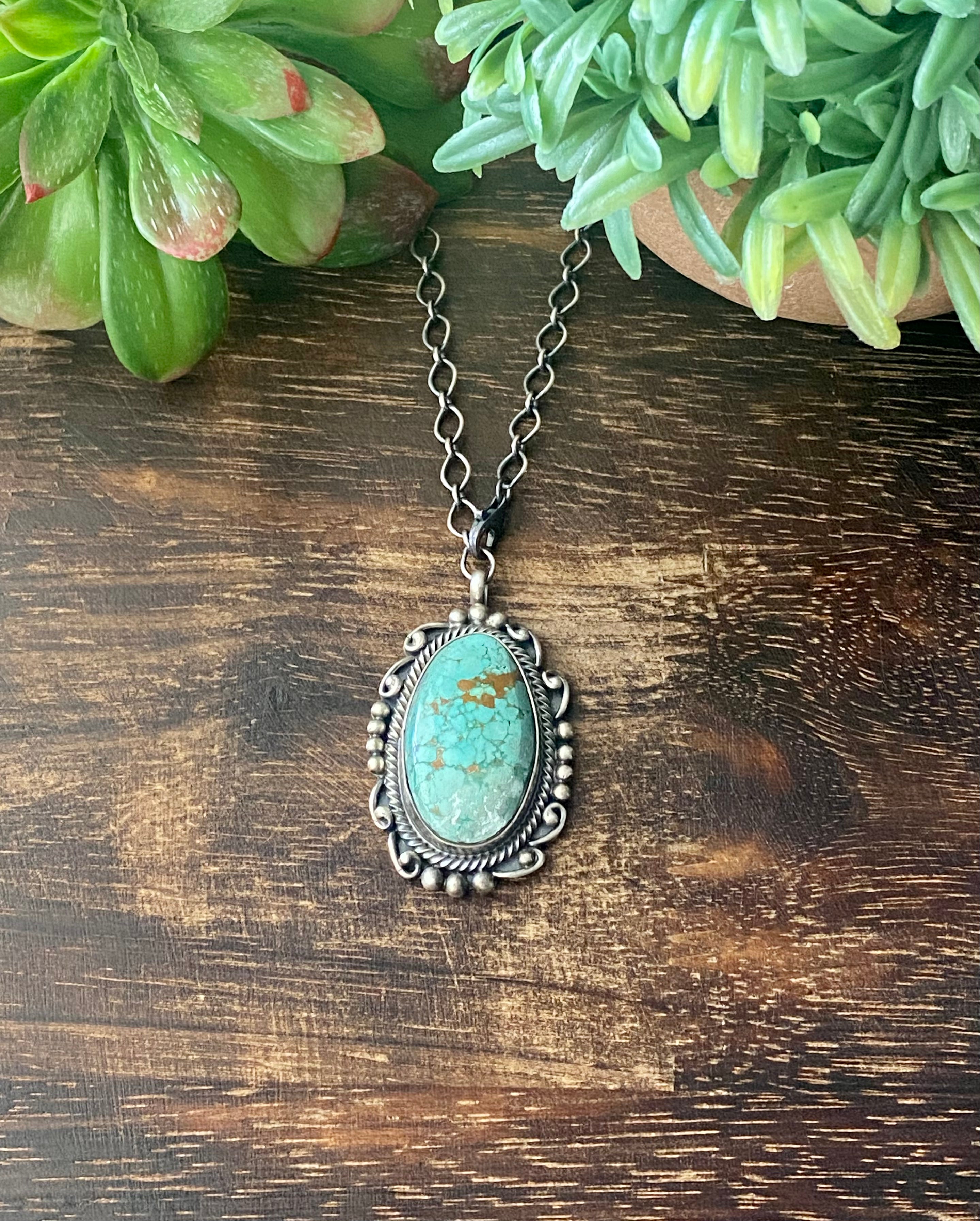 Sheila Becenti Dry Creek Turquoise & Sterling Silver Necklace