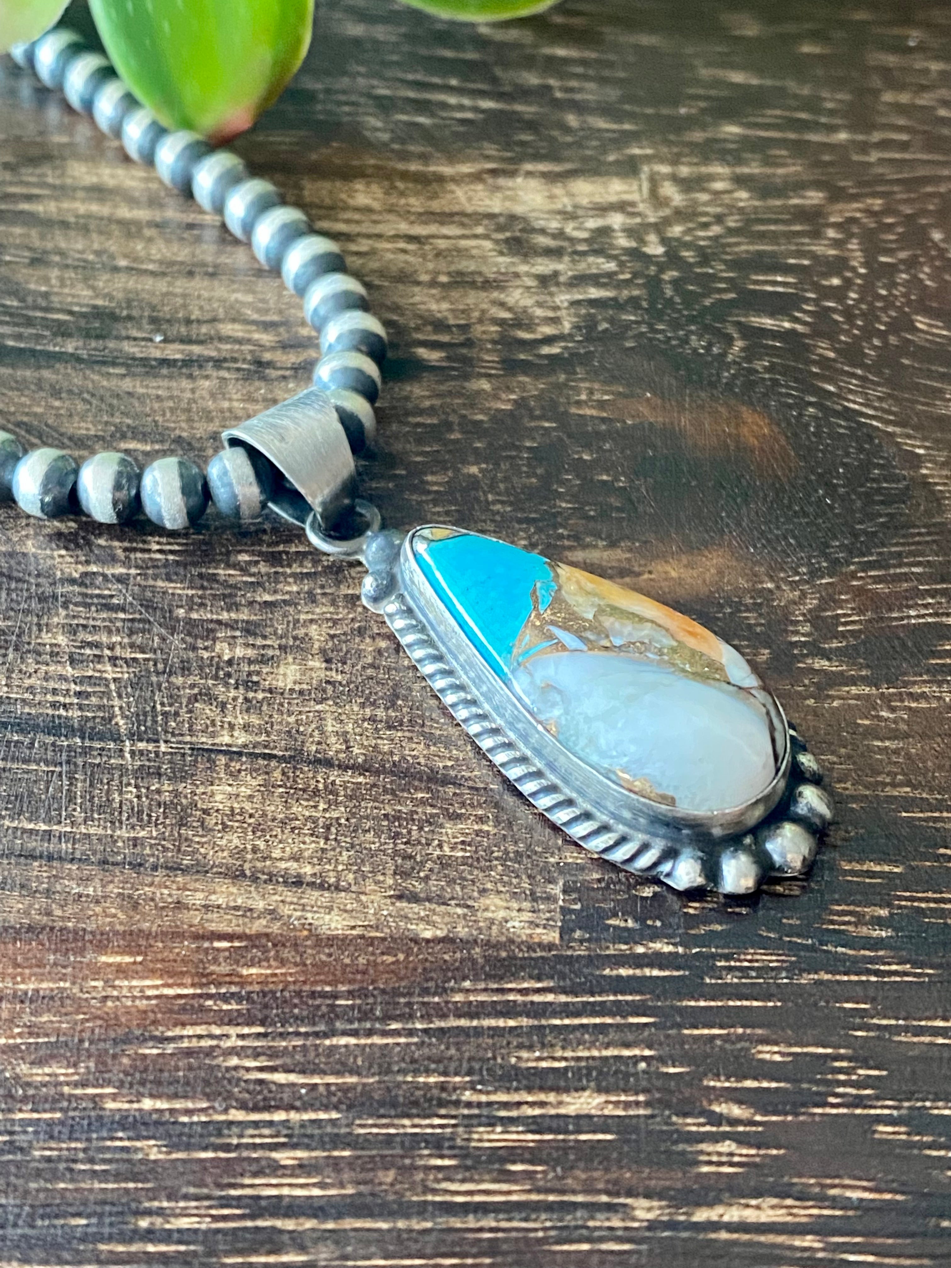 Elouise Kee Mohave Turquoise & Sterling Silver Pendant