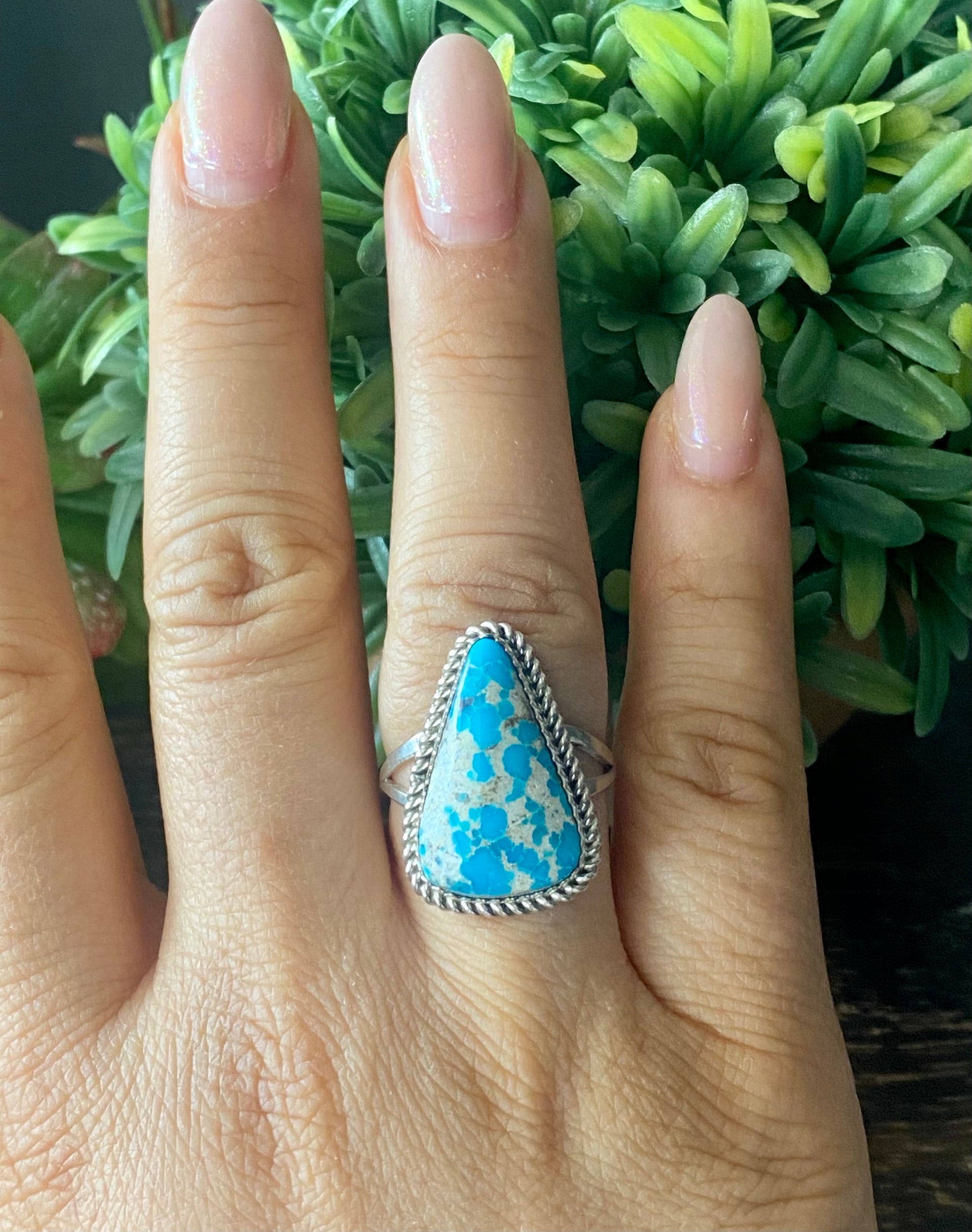 Reda Galvan South Hill Turquoise & Sterling Silver Ring Size 9.5