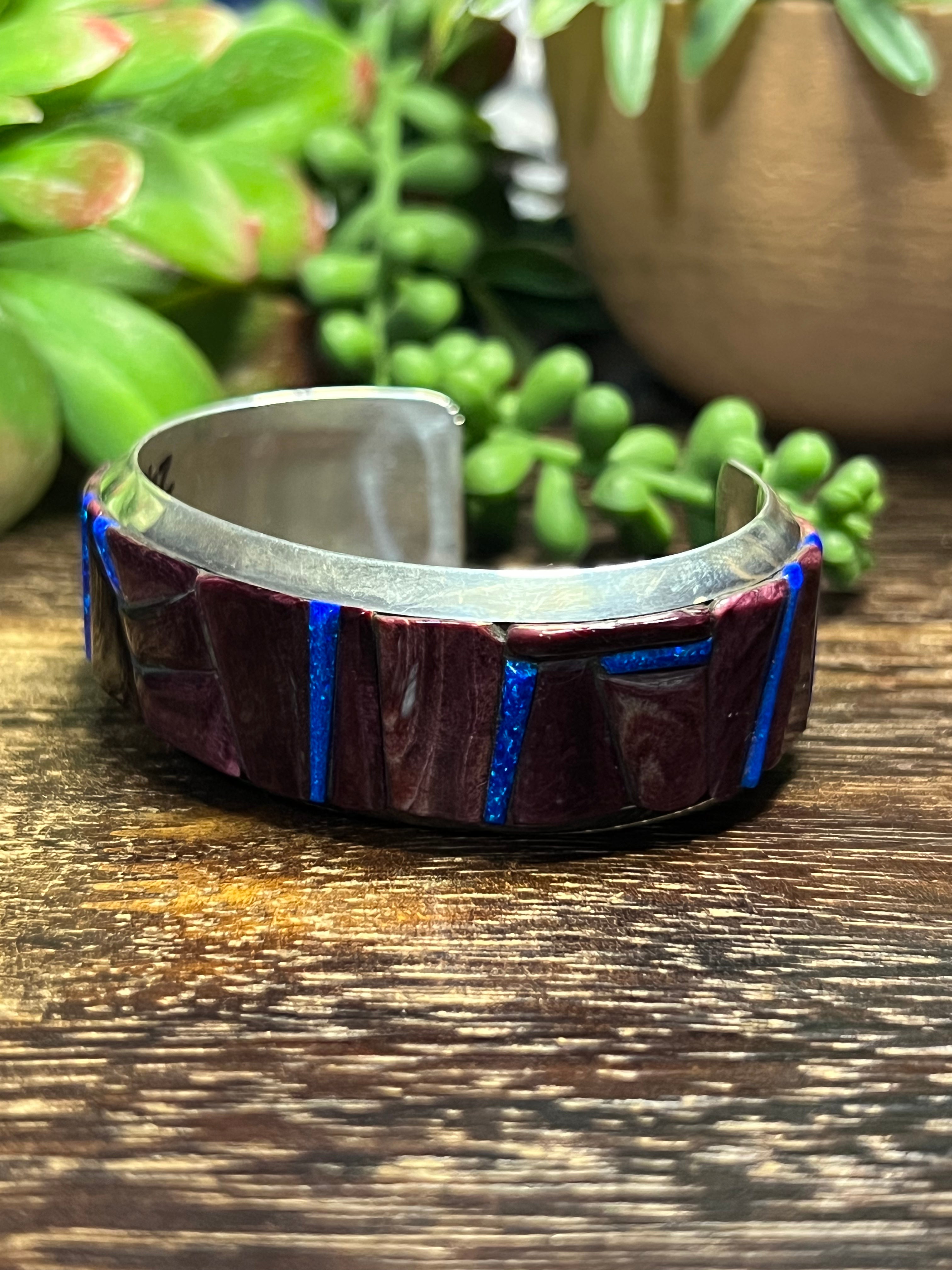 Navajo Made Multi Stone Inlay Cuff Bracelet