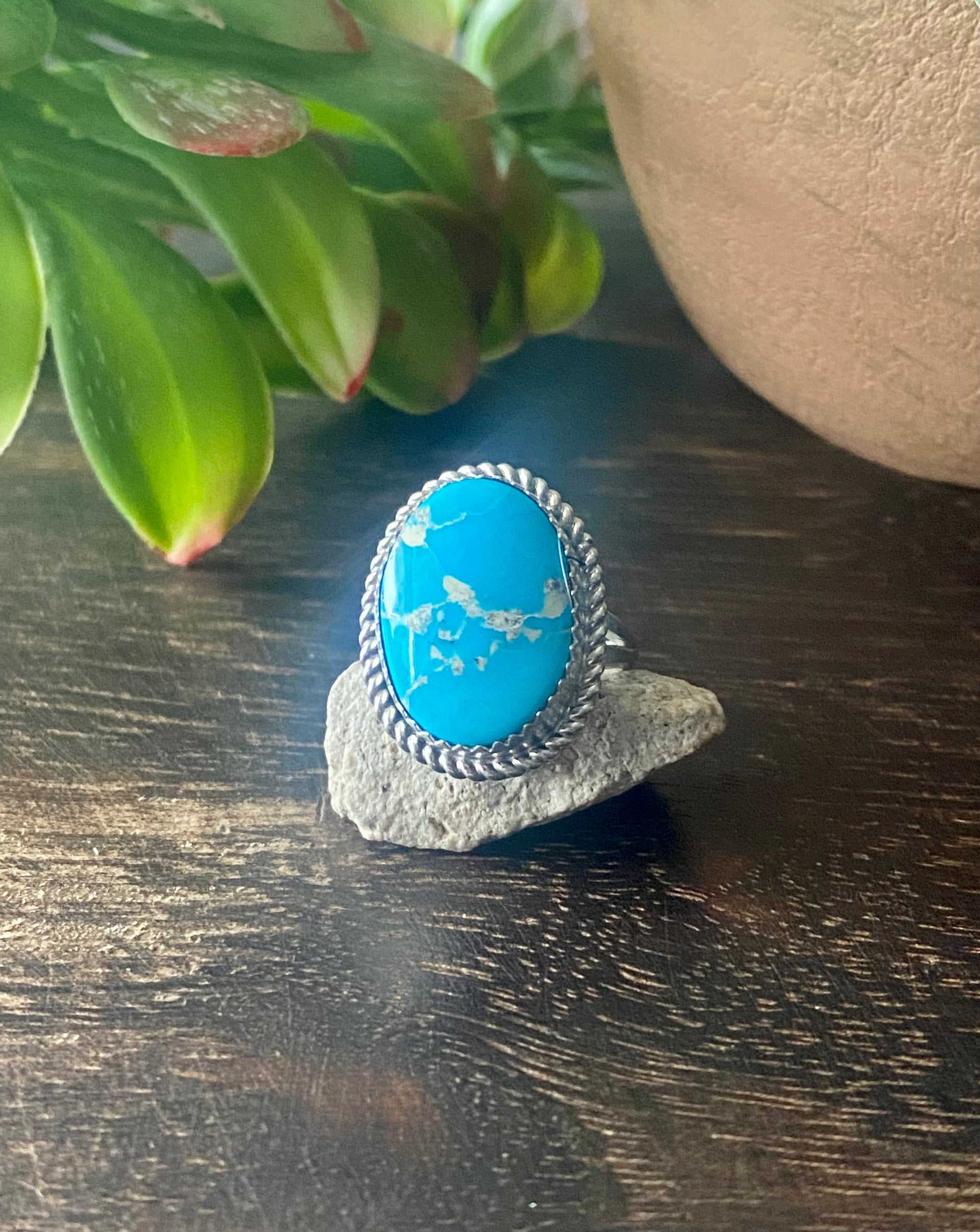 Reda Galvan South Hill Turquoise & Sterling Silver Ring Size 5.75