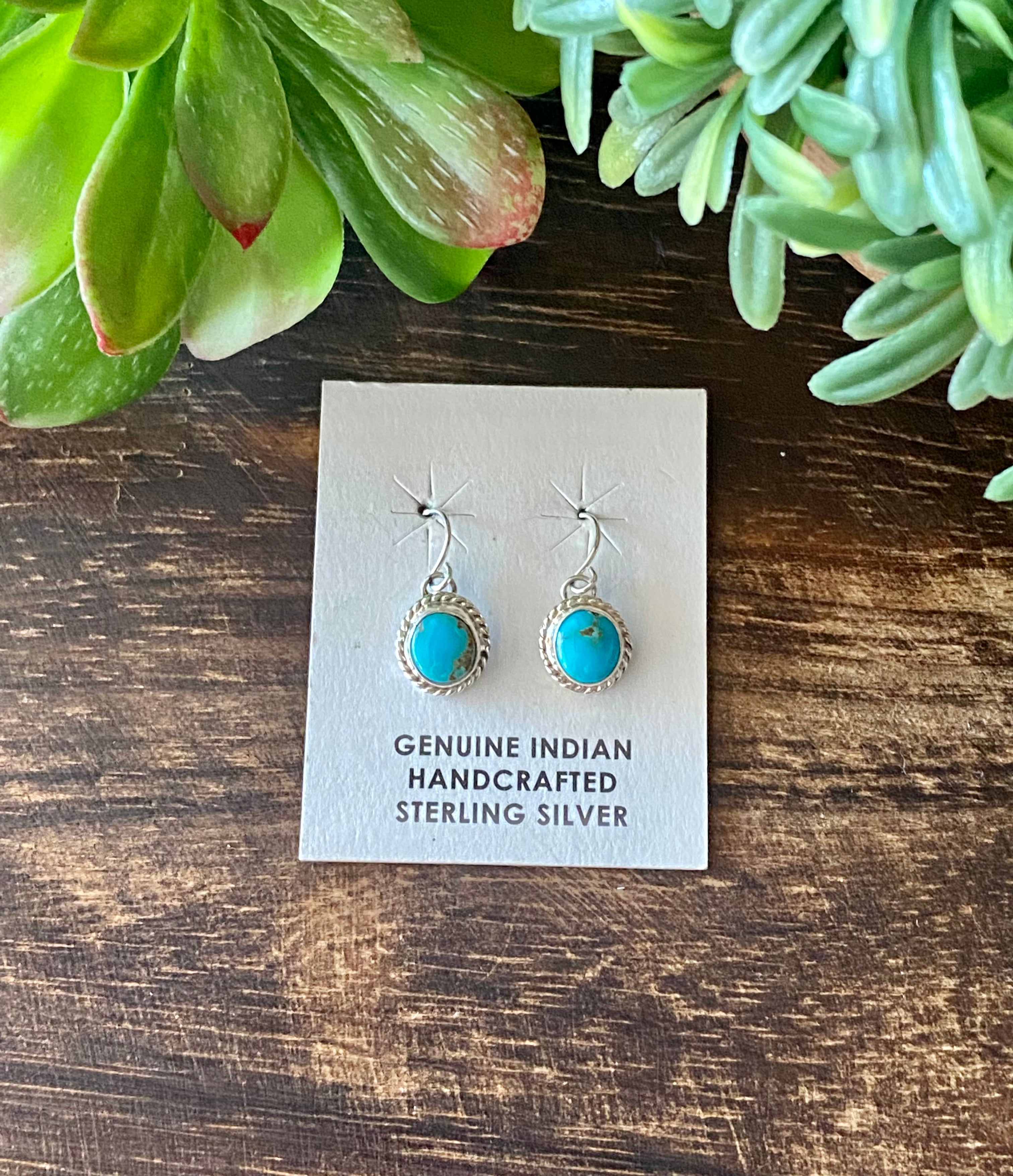 Jan Mariano Kingman Turquoise & Sterling Silver Dangle Earrings