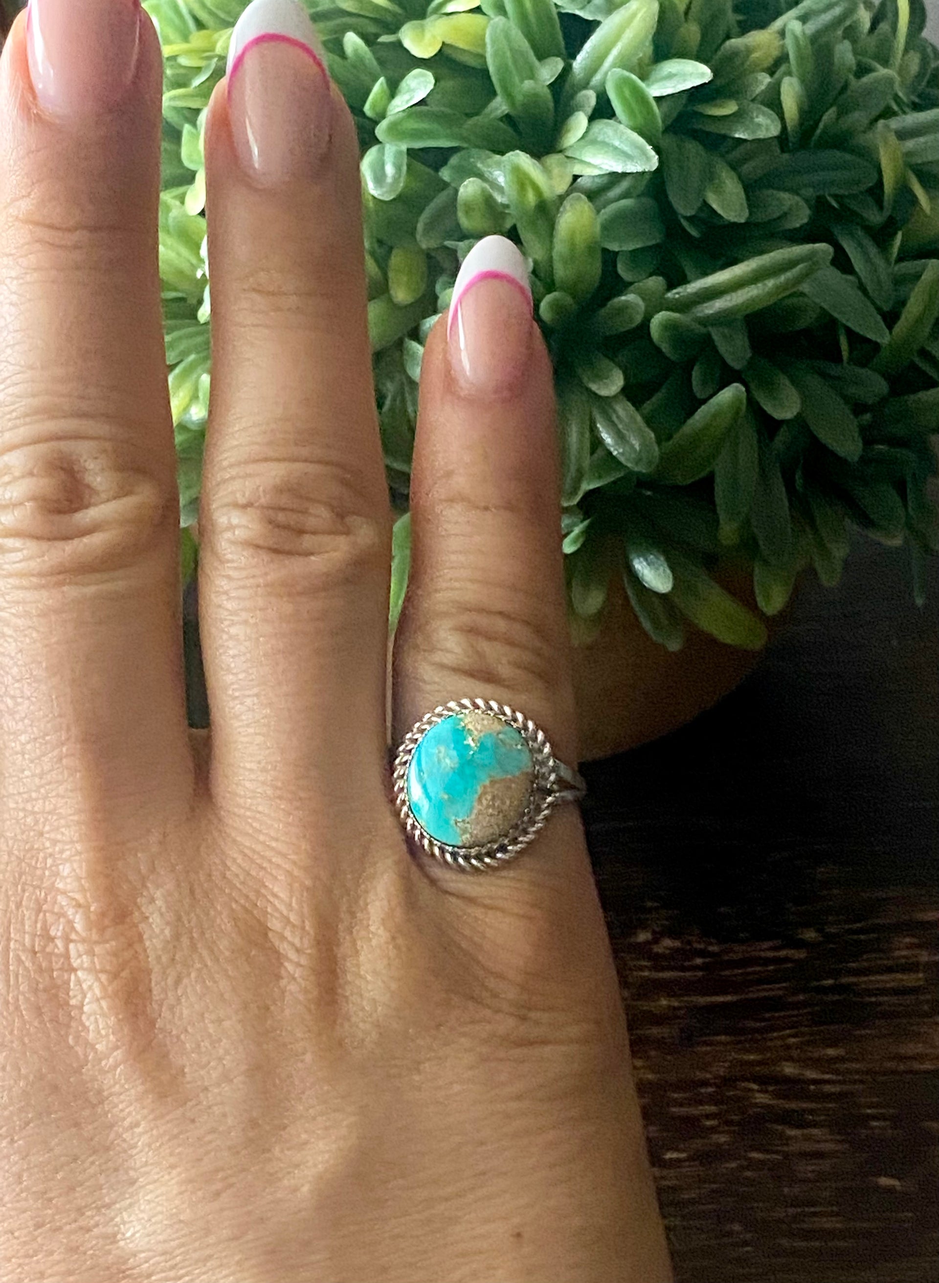 Reda Galvan South Hill Turquoise & Sterling Silver Ring Size 6.5