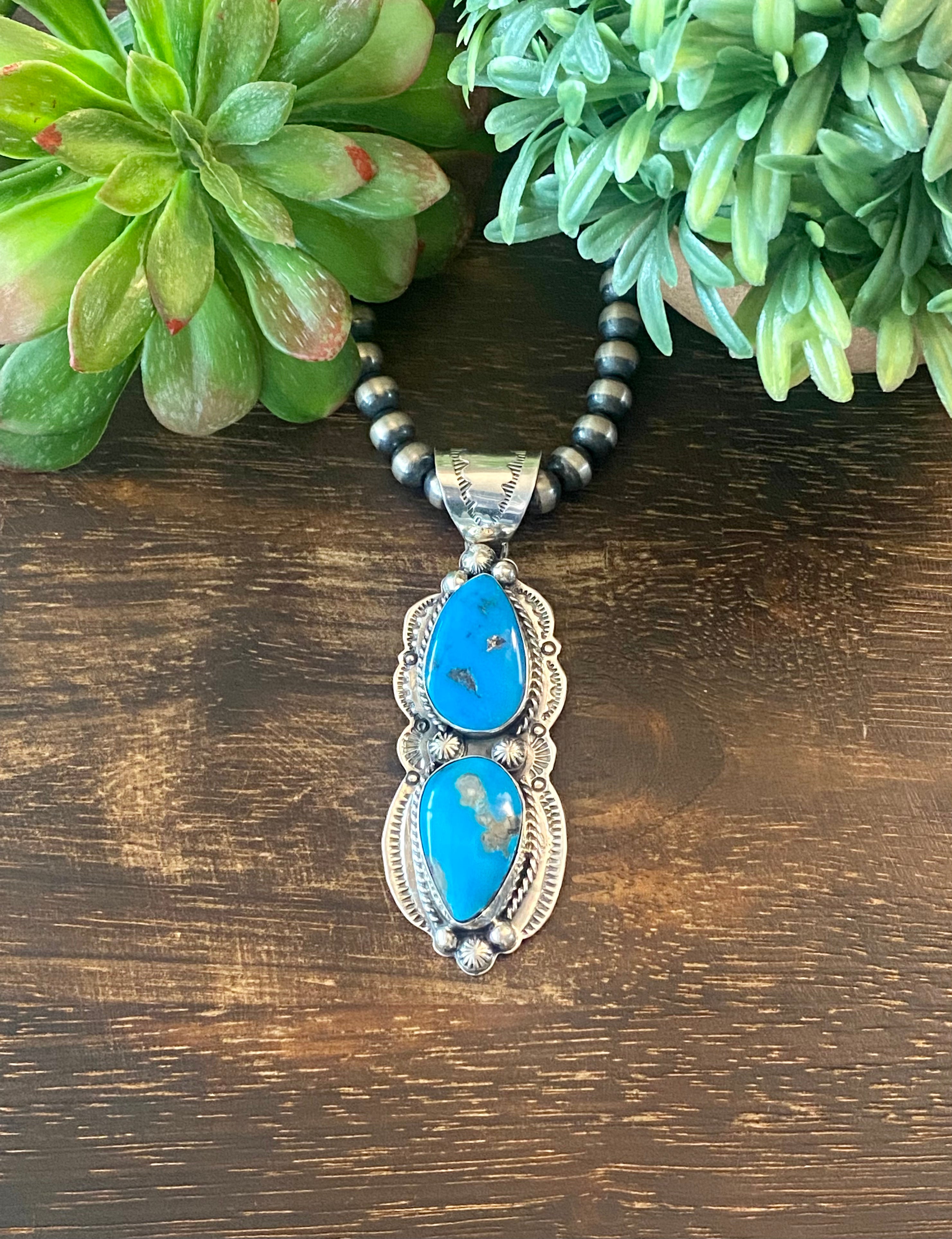 Boyd J Ashley Kingman Turquoise & Sterling Silver Pendant