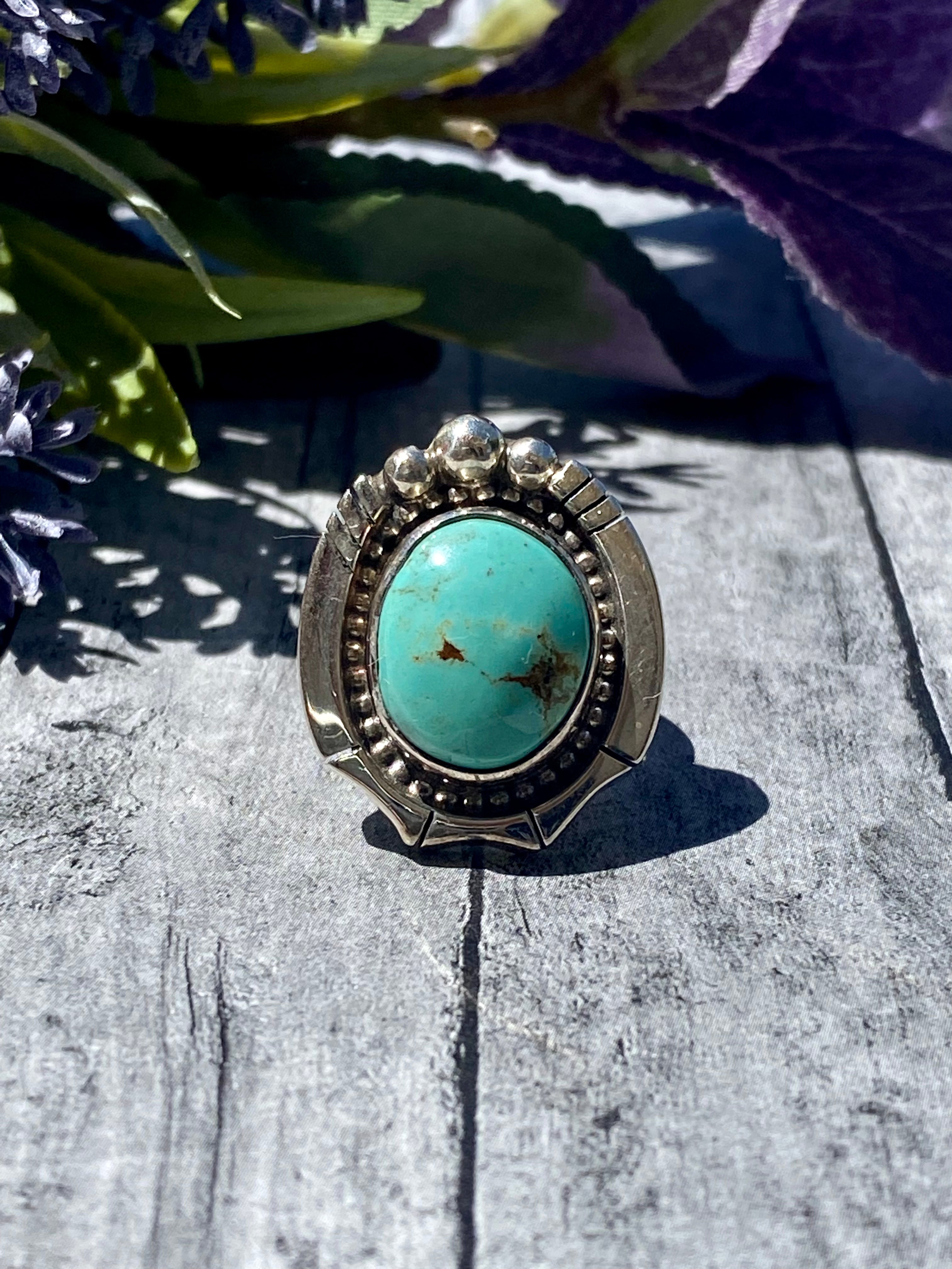 Sheila Becenti Royston Turquoise & Sterling Silver Ring Size 5