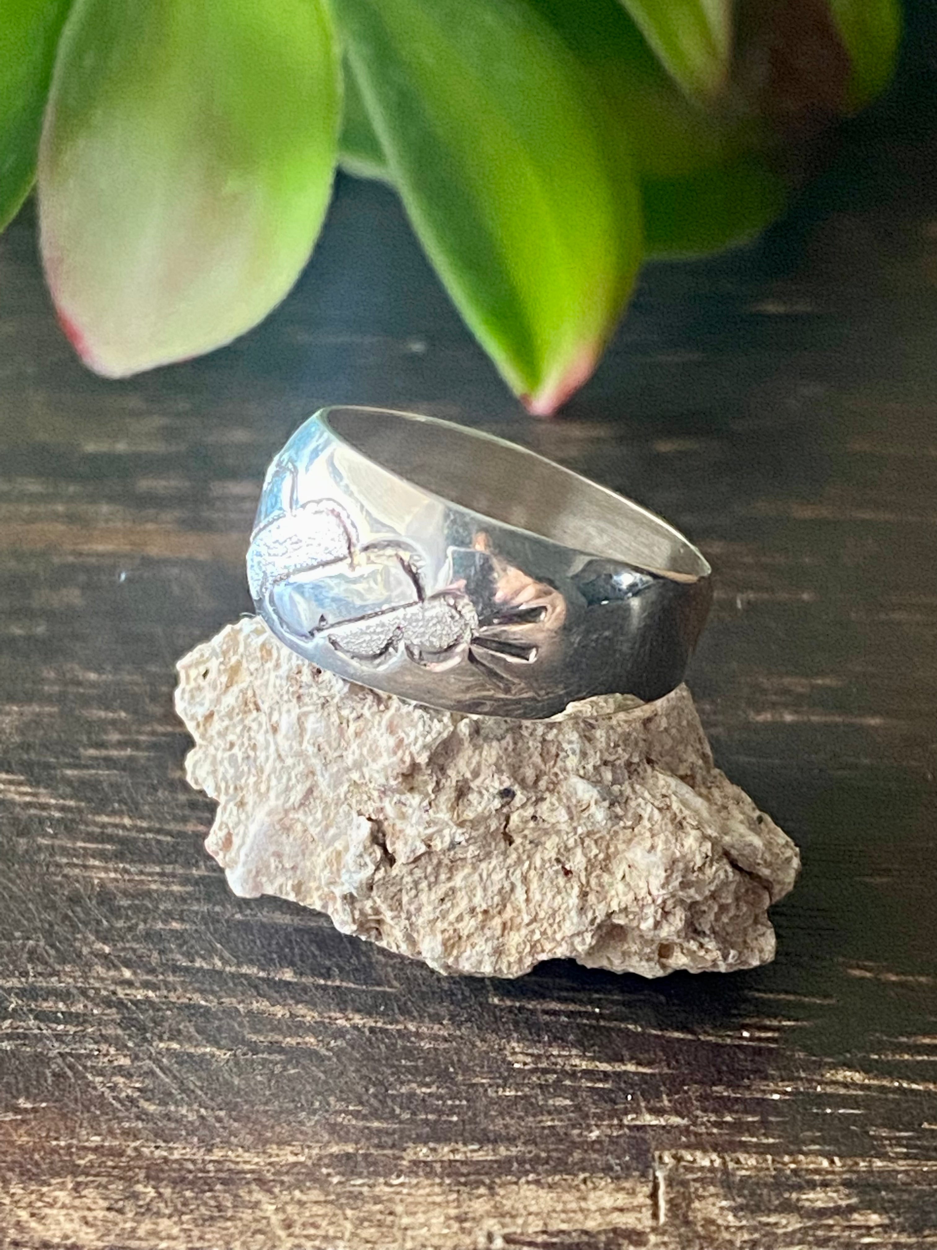 Navajo Made Sterling Silver Band Ring Size 8.5
