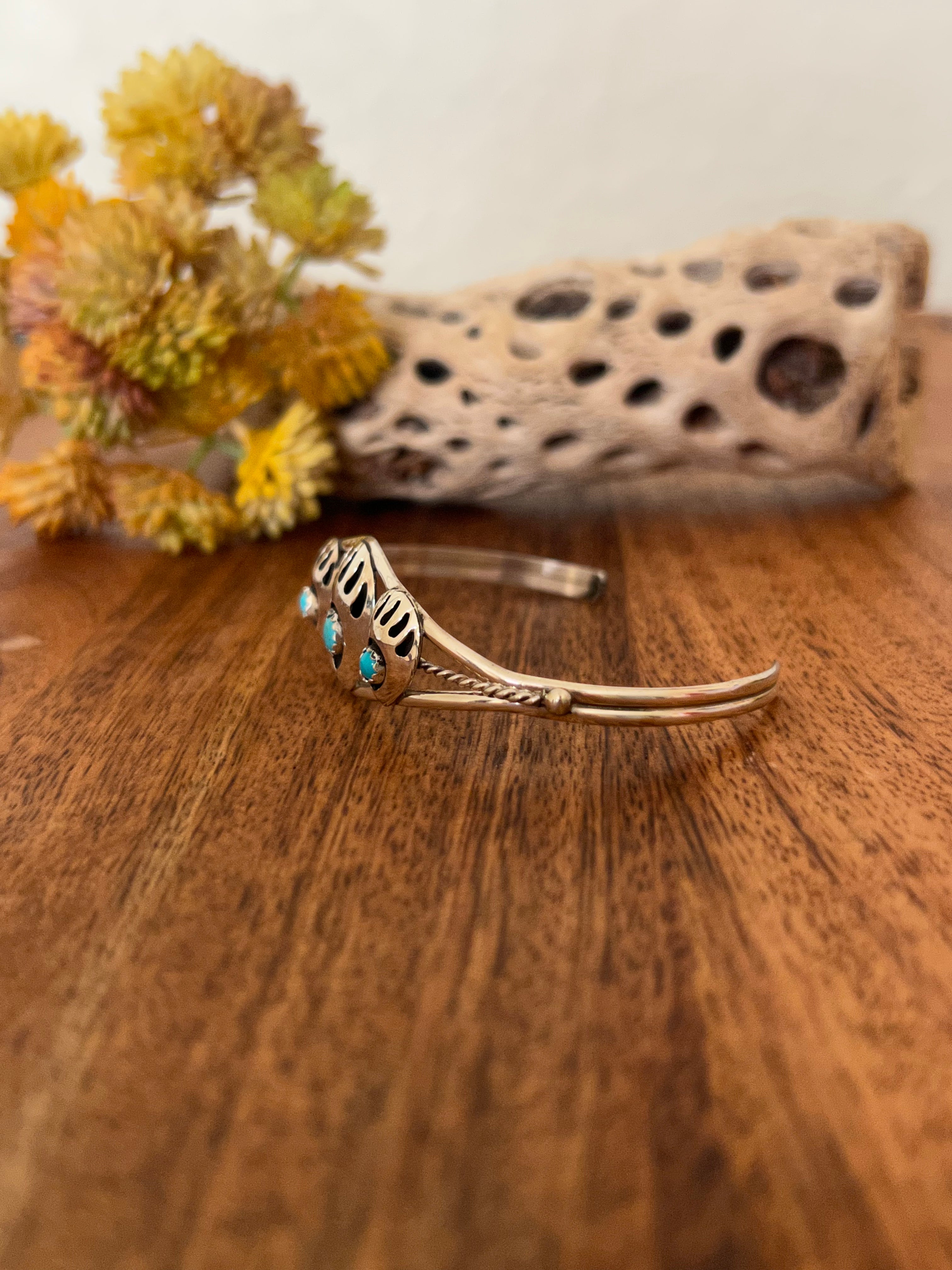 Navajo Made Sterling Silver Bear Claw Cuff Bracelet