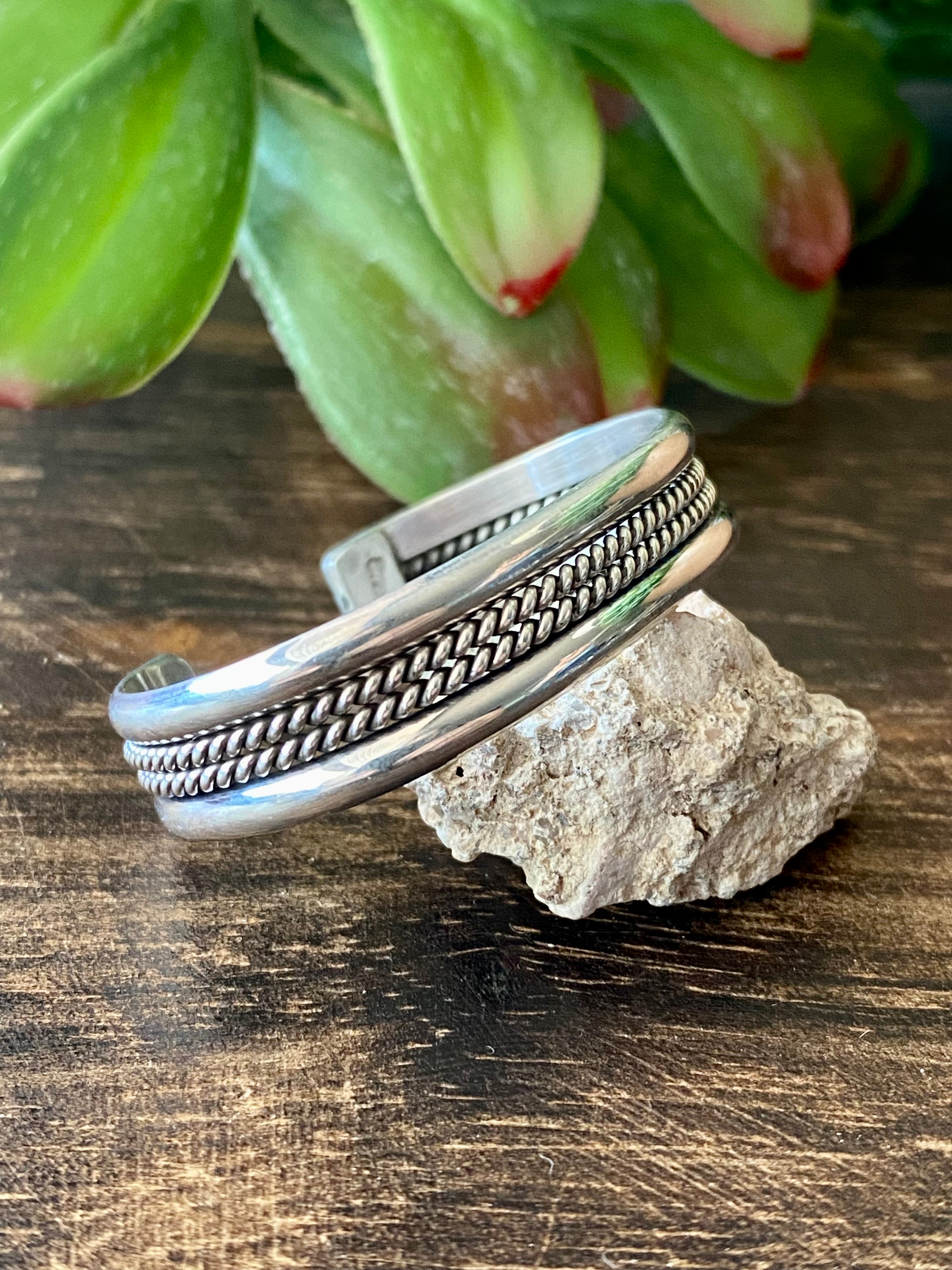 Navajo Made Sterling Silver Baby Cuff Bracelets