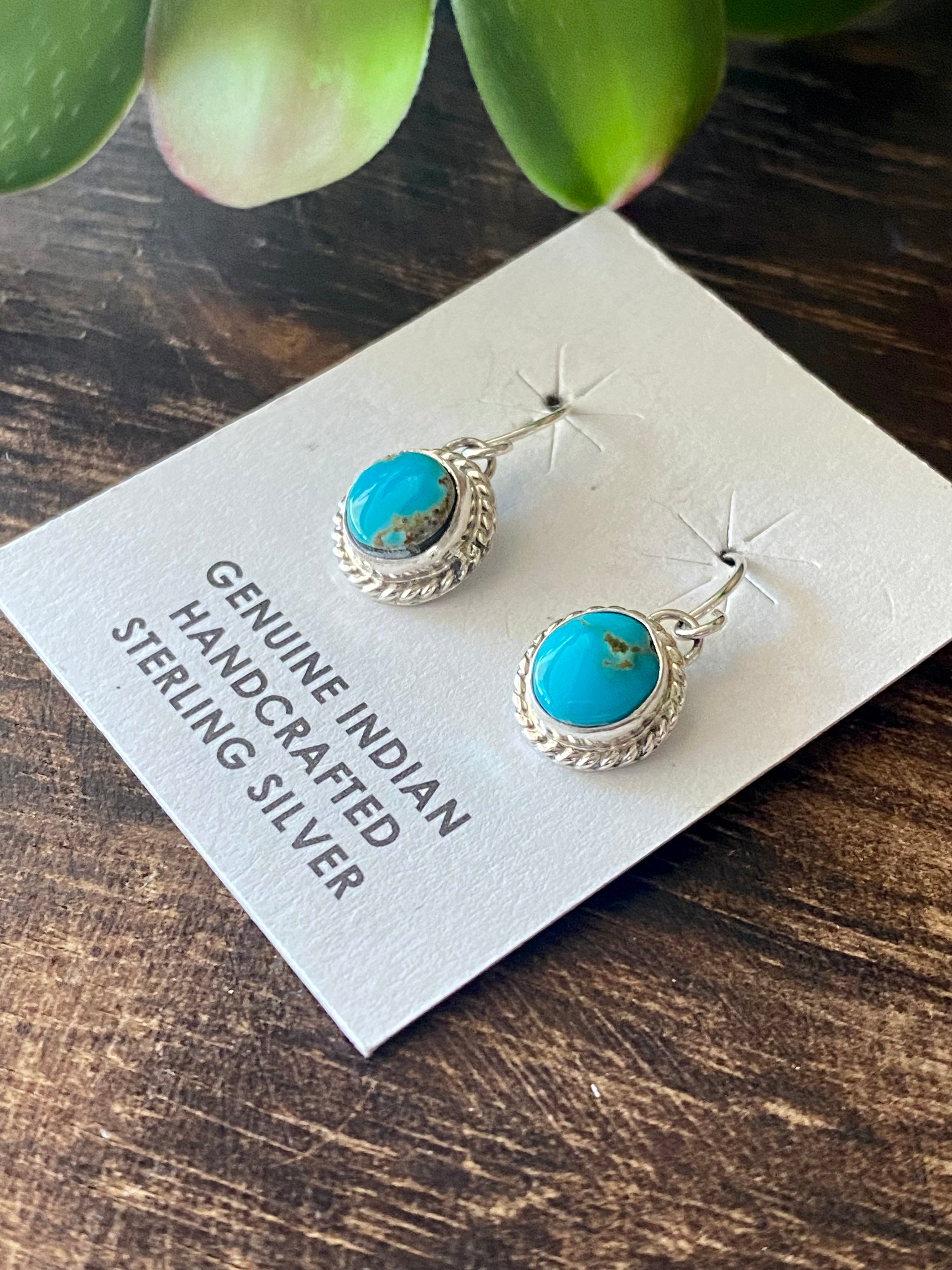 Jan Mariano Kingman Turquoise & Sterling Silver Dangle Earrings