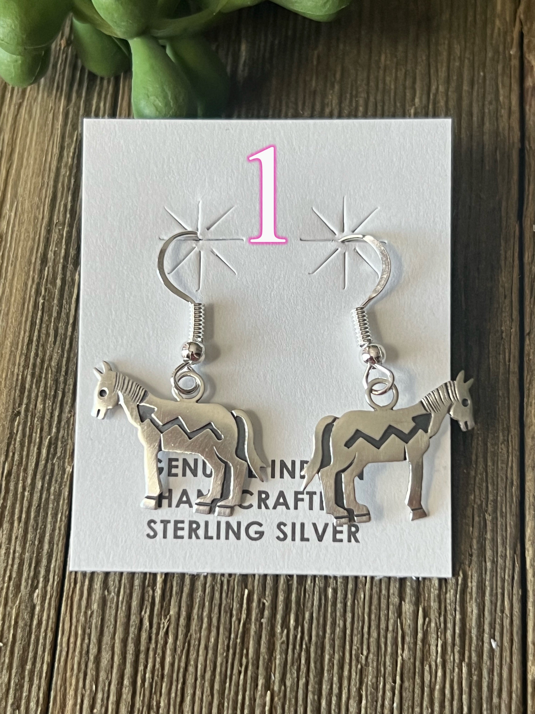 Navajo Made Sterling Silver Donkey Earrings