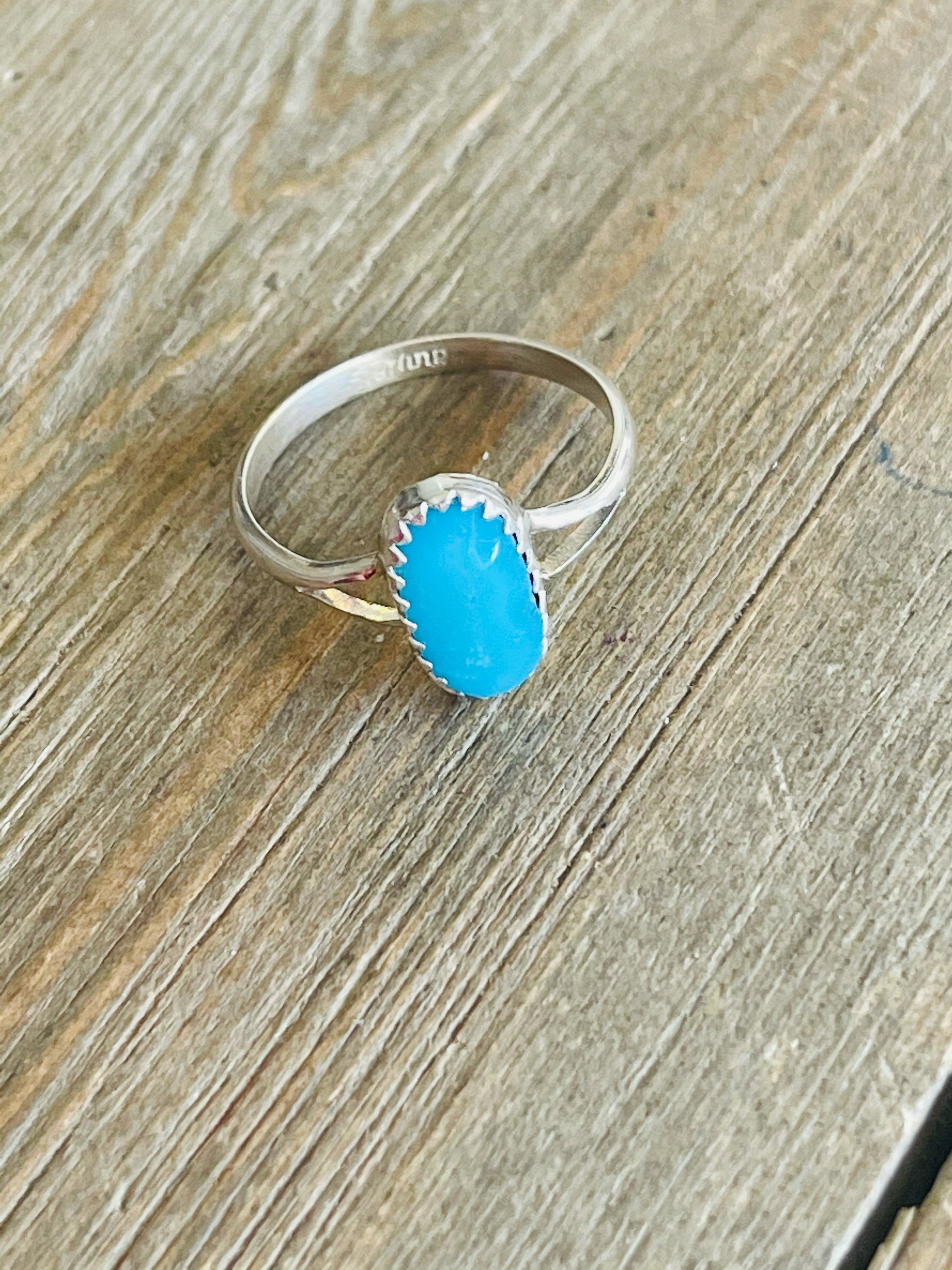Navajo Turquoise & Sterling Silver Ring Size 6
