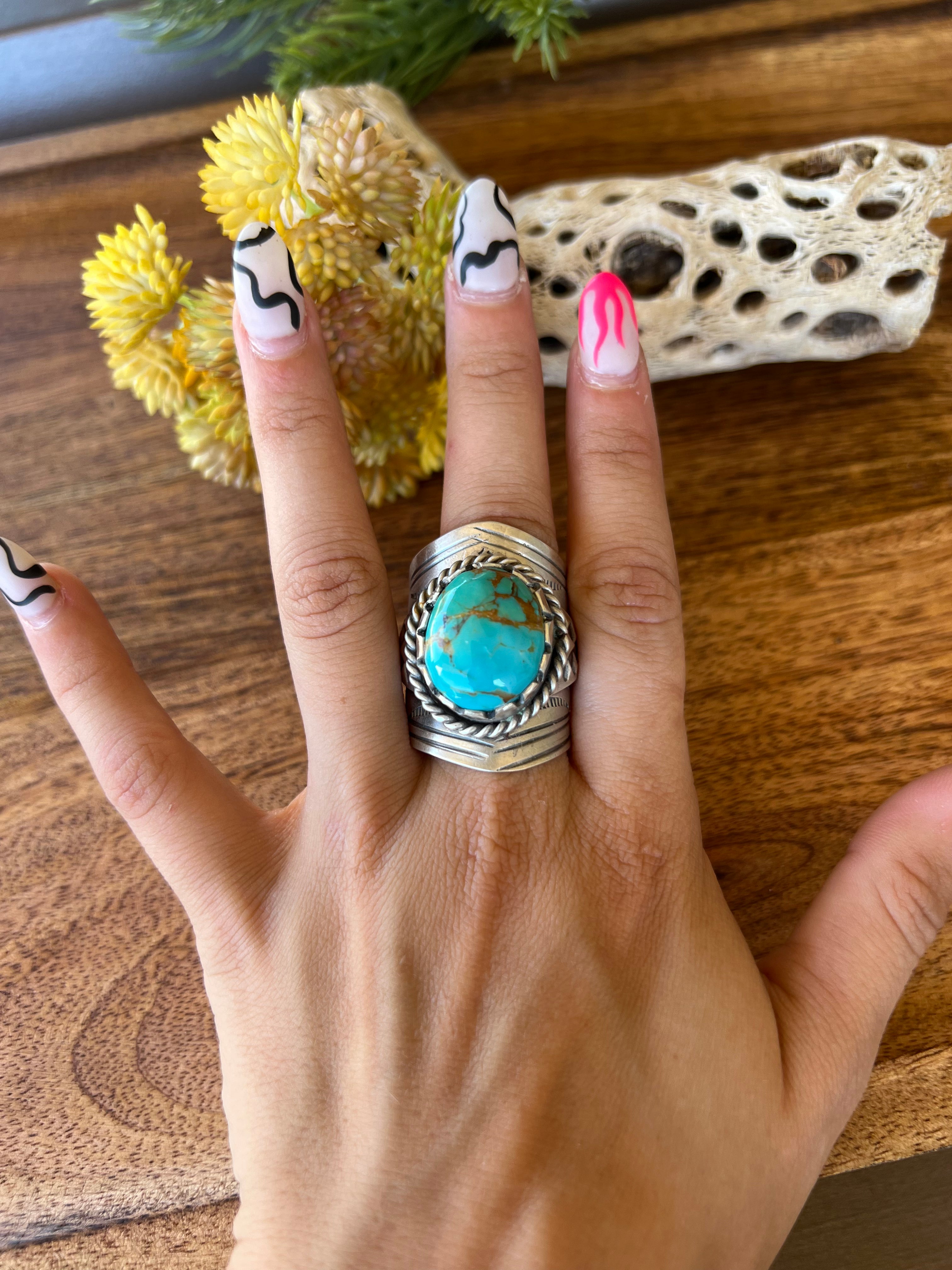 Boyd Ashley Royston Turquoise& Sterling Silver Ring Size 12.5