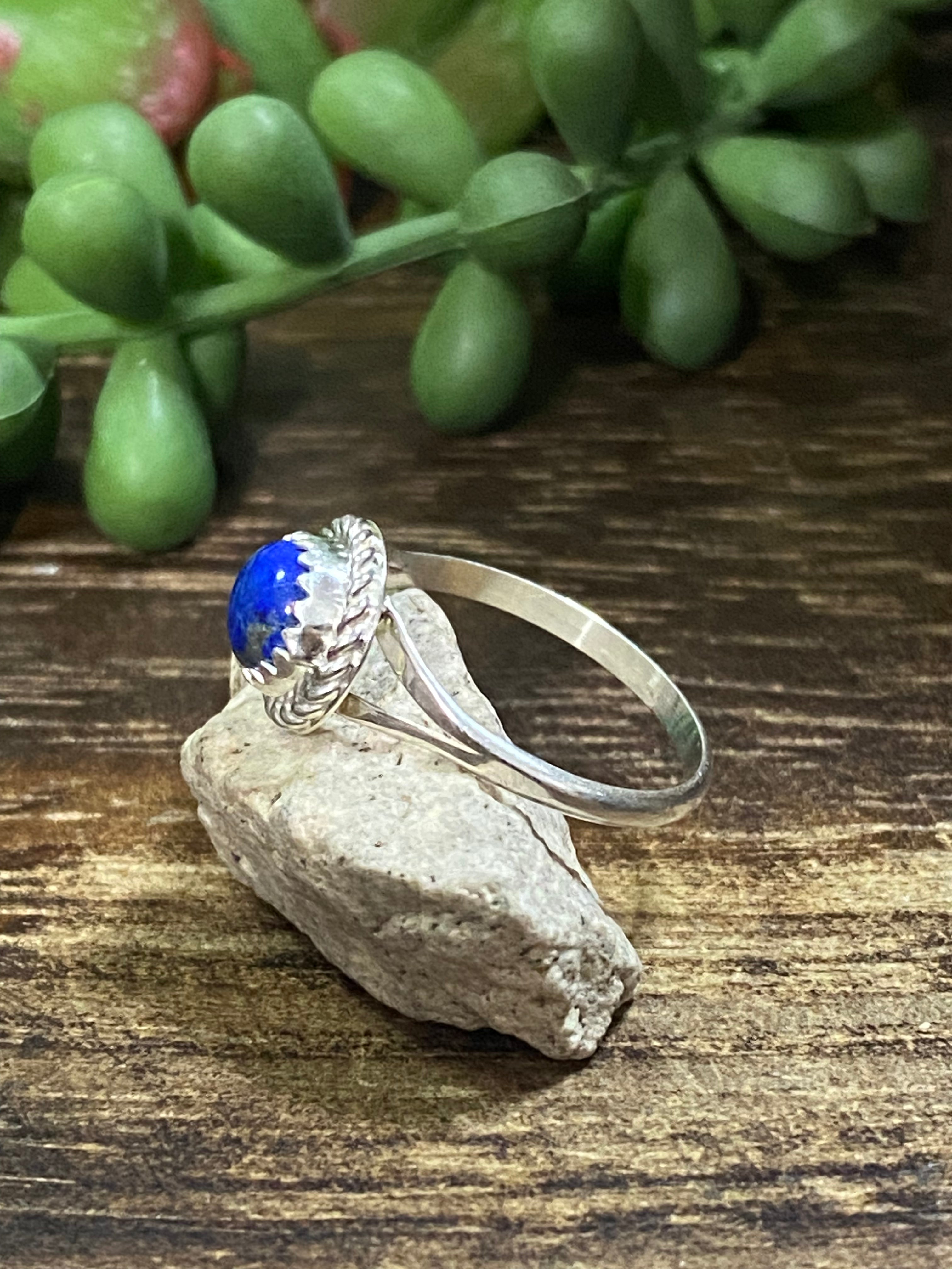 Navajo Made Lapis & Sterling Silver Rings